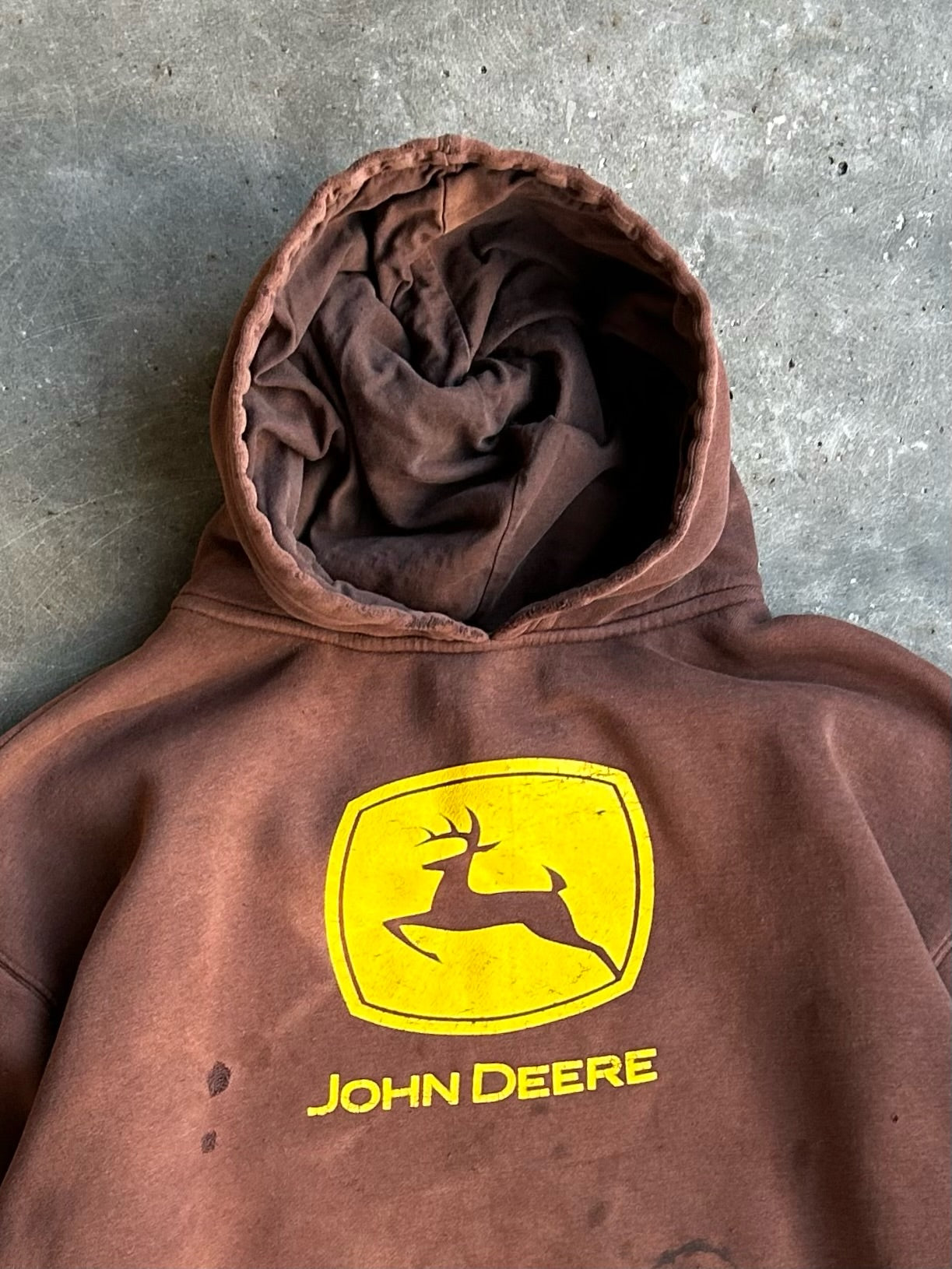 Vintage John Deere Distressed Hoodie - L