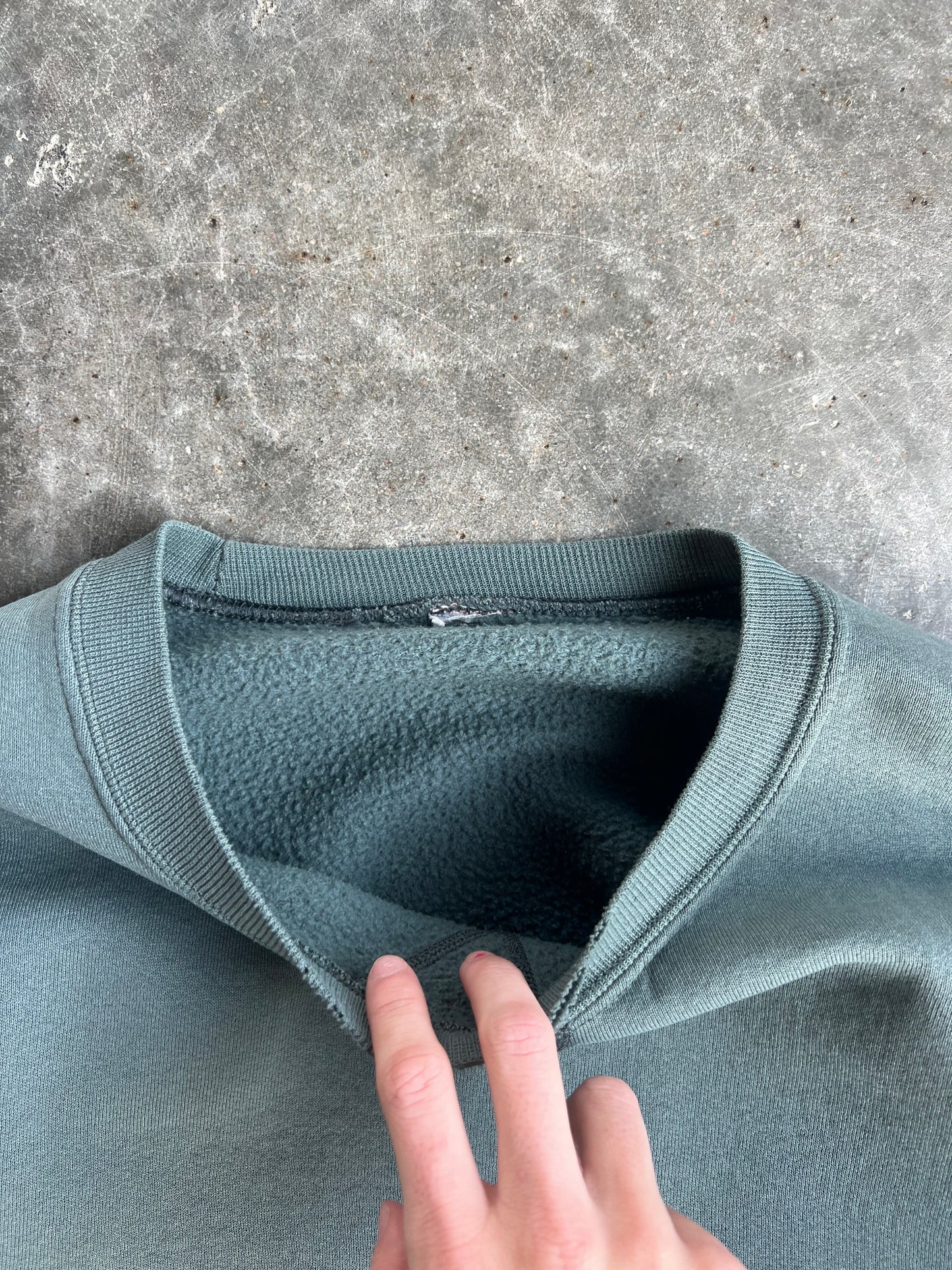 Vintage Teal Faded Boxy Russell Crewneck - XL
