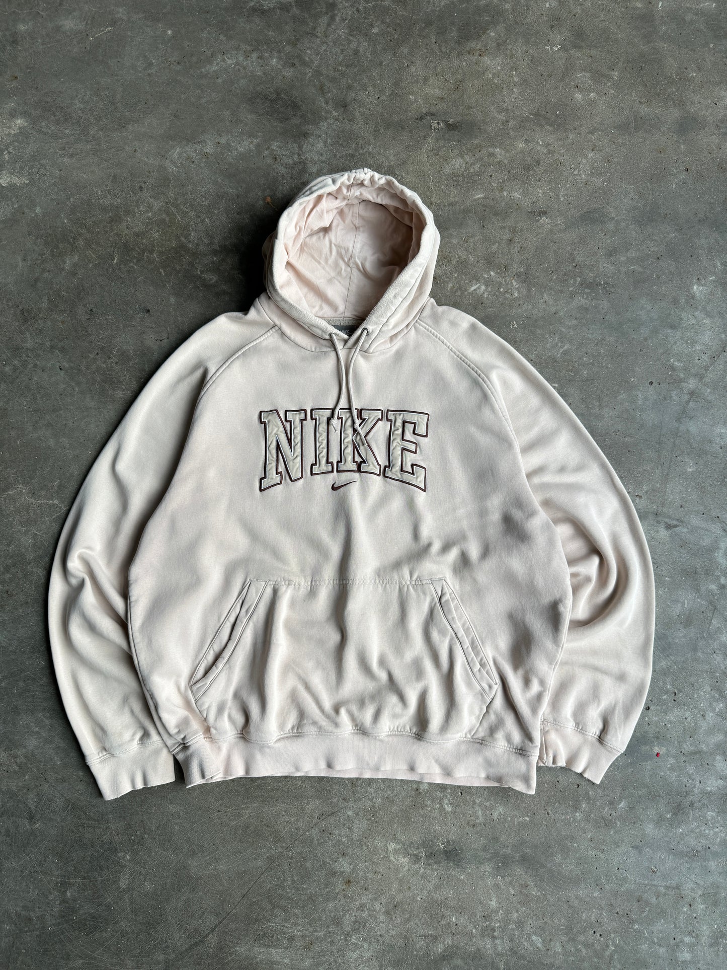 Vintage Cream Nike Hoodie - XL