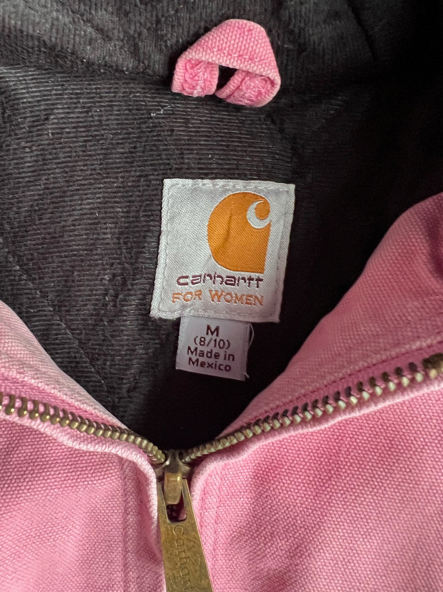 Vintage Baby Pink Hooded Carhartt Jacket - M