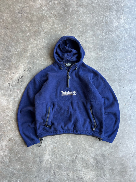 Vintage Navy Fleece Timberland Quarter Zip - L