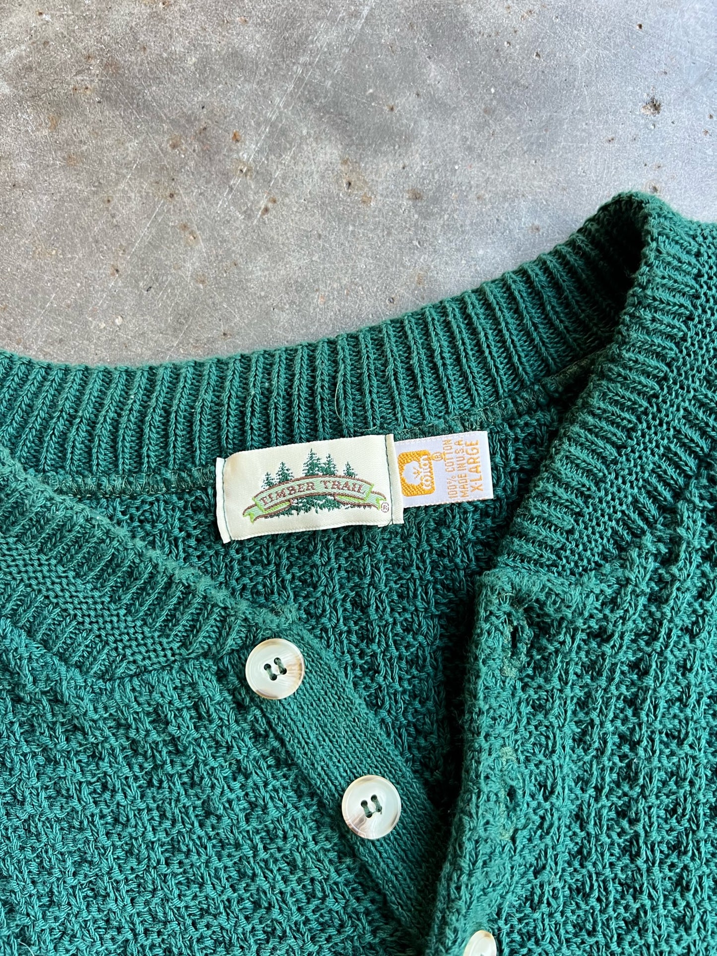 Vintage Forrest Green Timber Trail  Sweater - XL