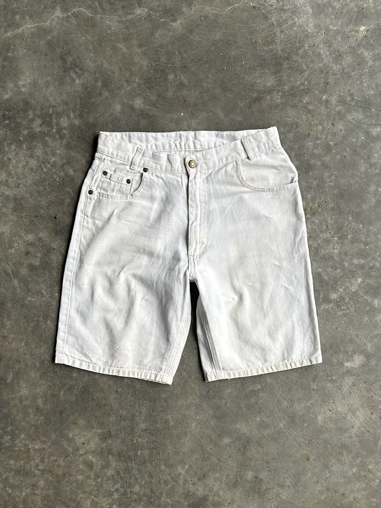 Vintage White Bugle Boy Denim Shorts - 28