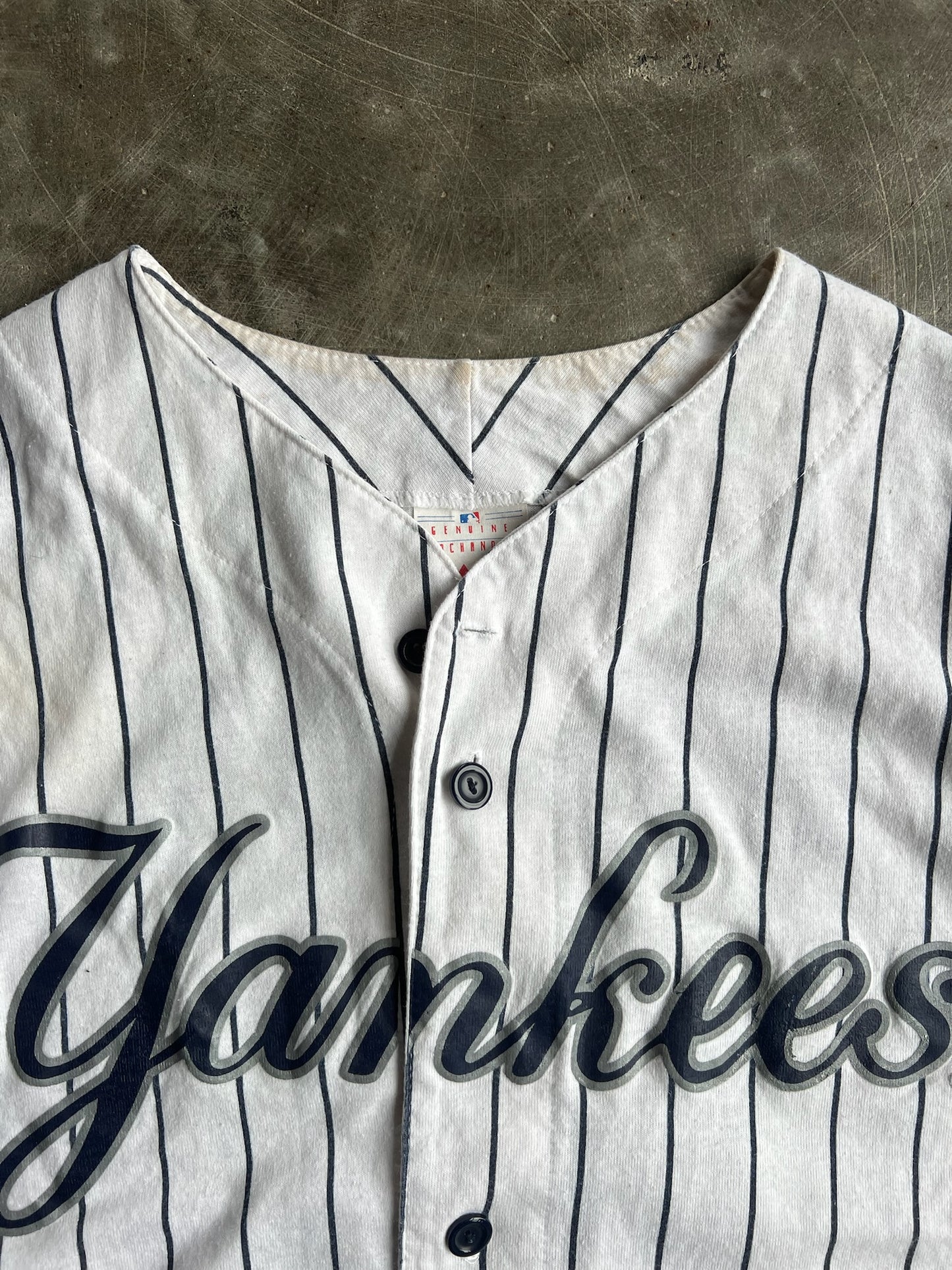 Vintage Yankees Pinstripe Crop Jersey - XL