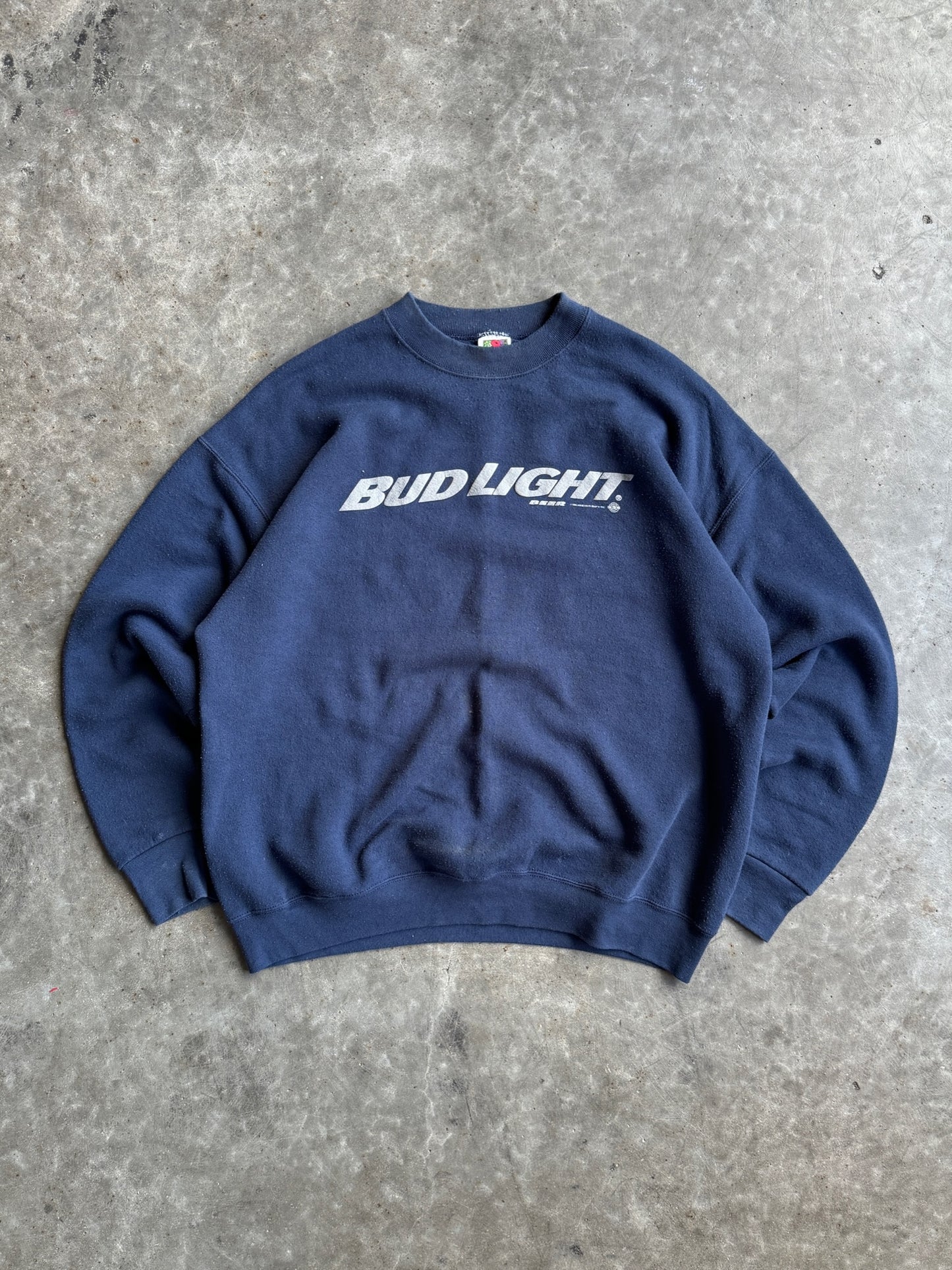 Vintage Navy Bud Light Beer Crew - XL