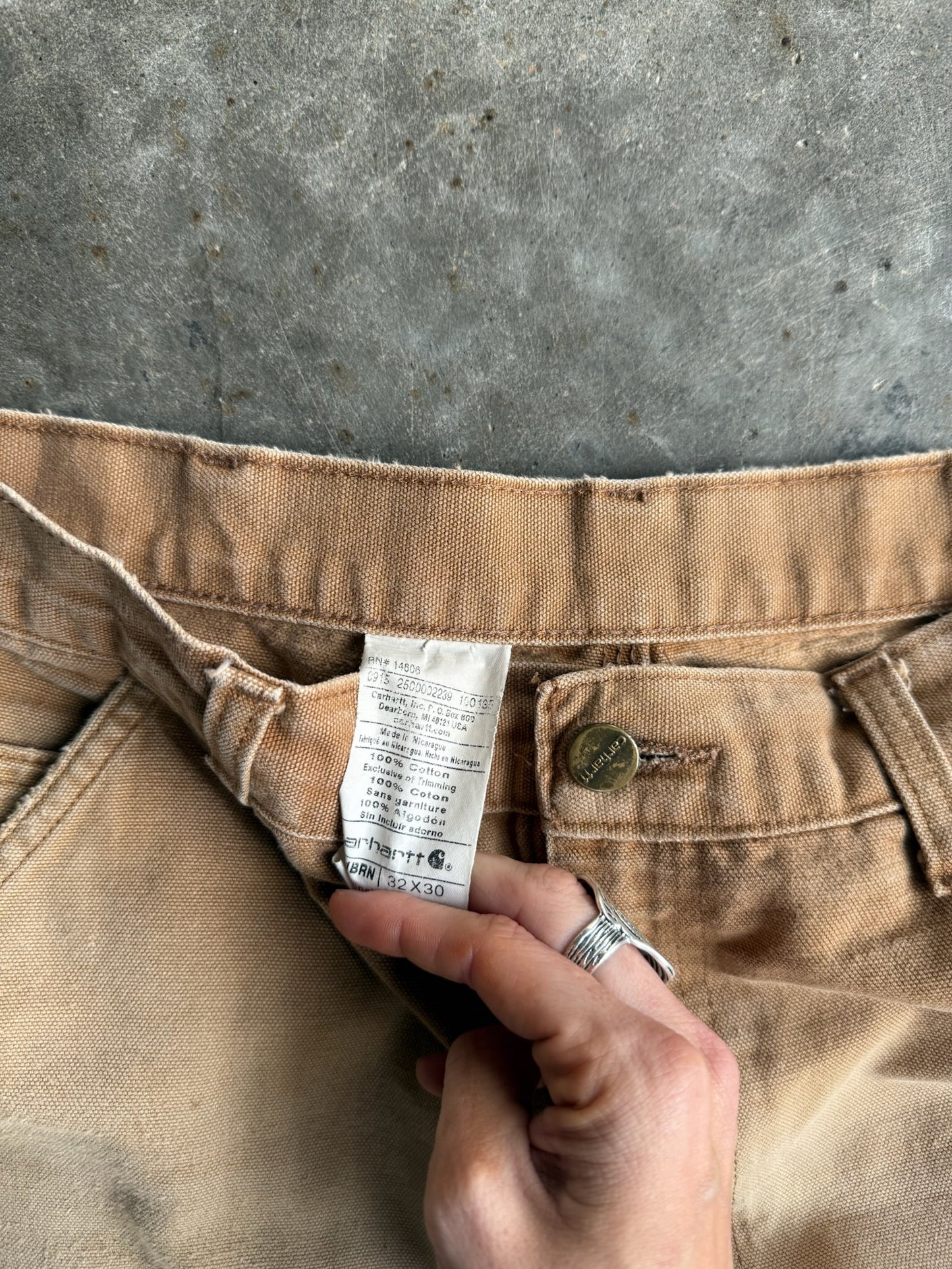 Vintage Tan Distressed Carhartt Carpenter Pants - 32