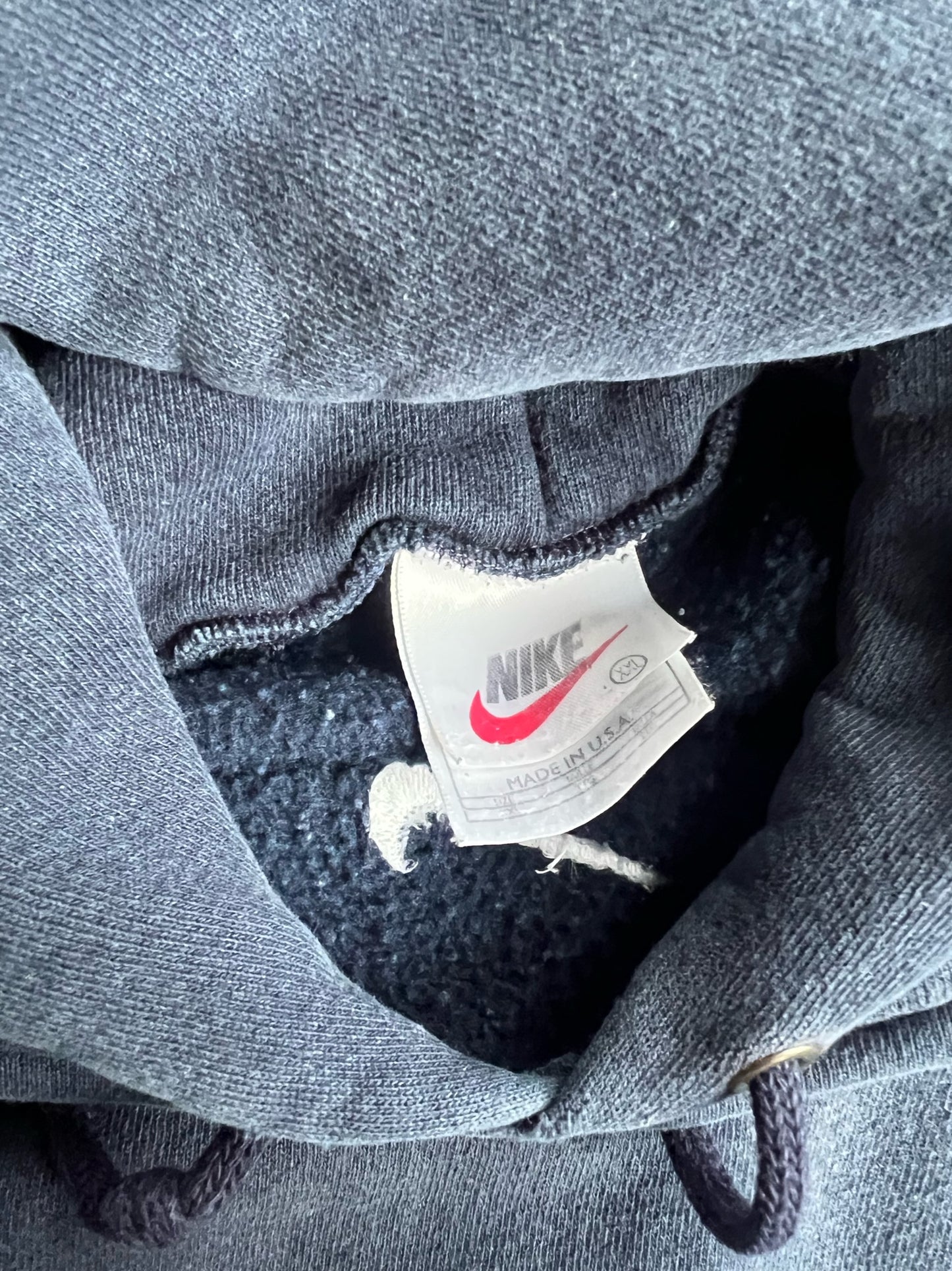 Vintage Navy Nike Swoosh Hoodie - XXL