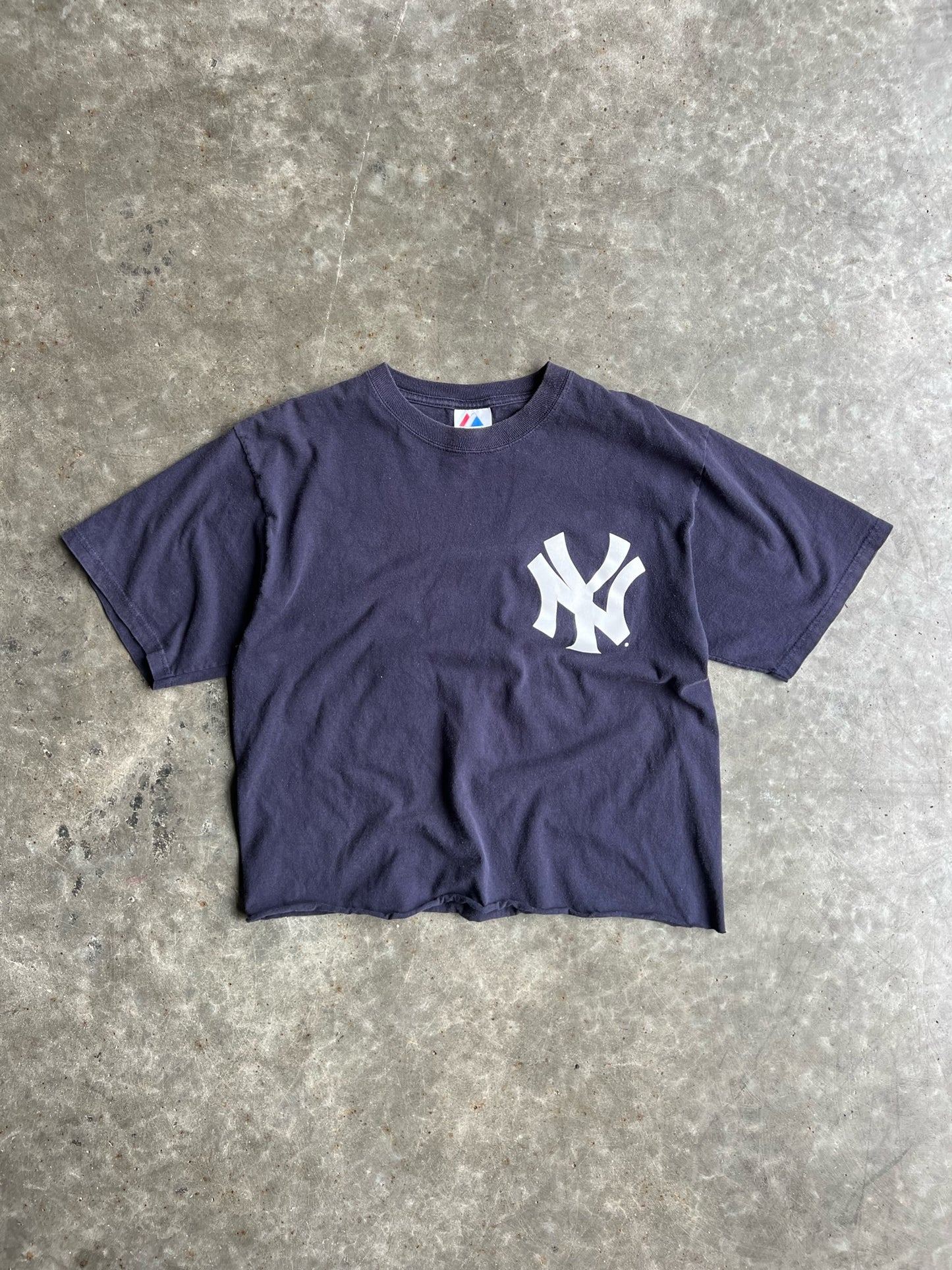 Vintage Navy Cropped Yankees Shirt - L