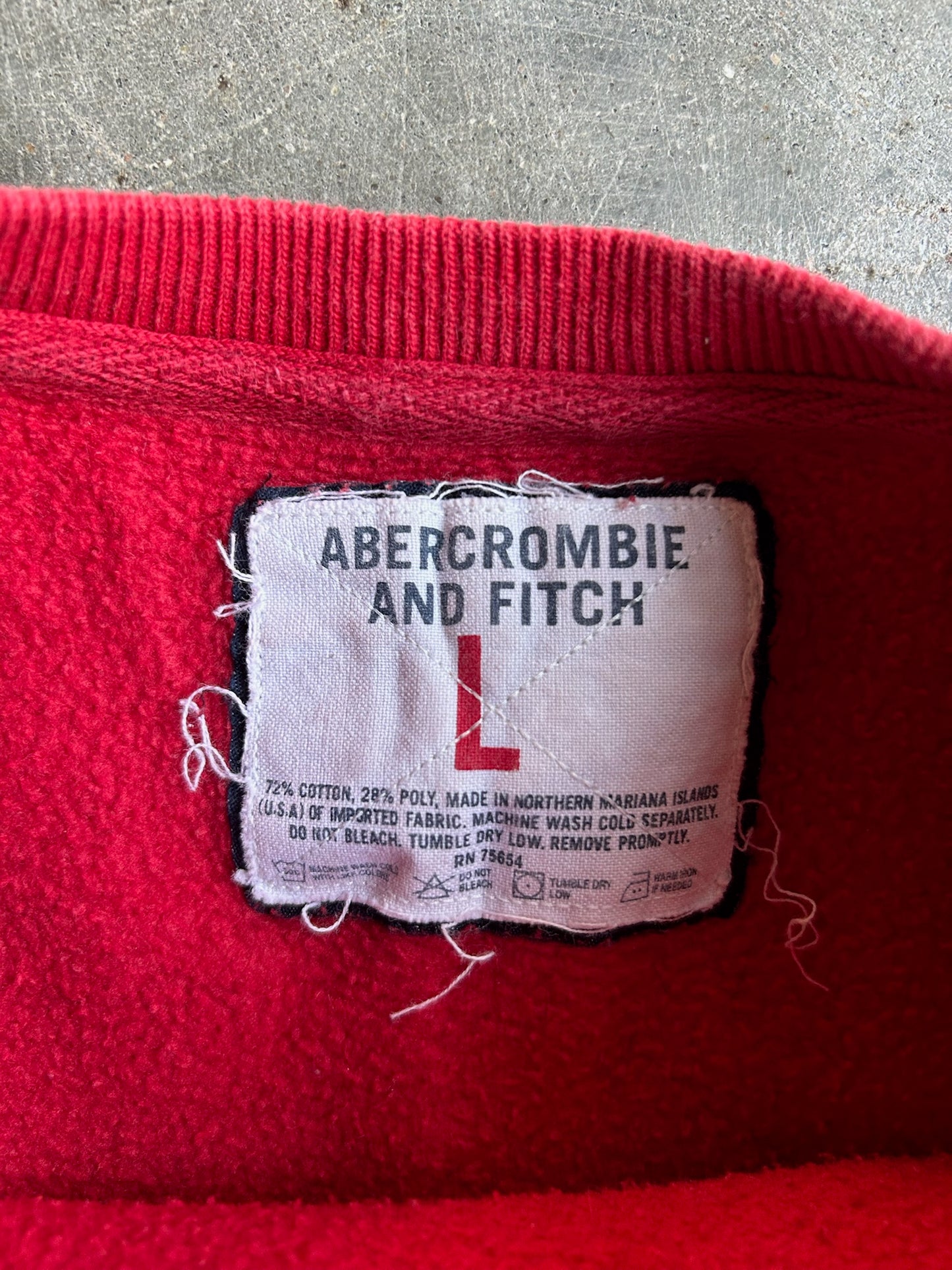 Vintage Red Abercrombie Ath. Dept. Track Crew - L