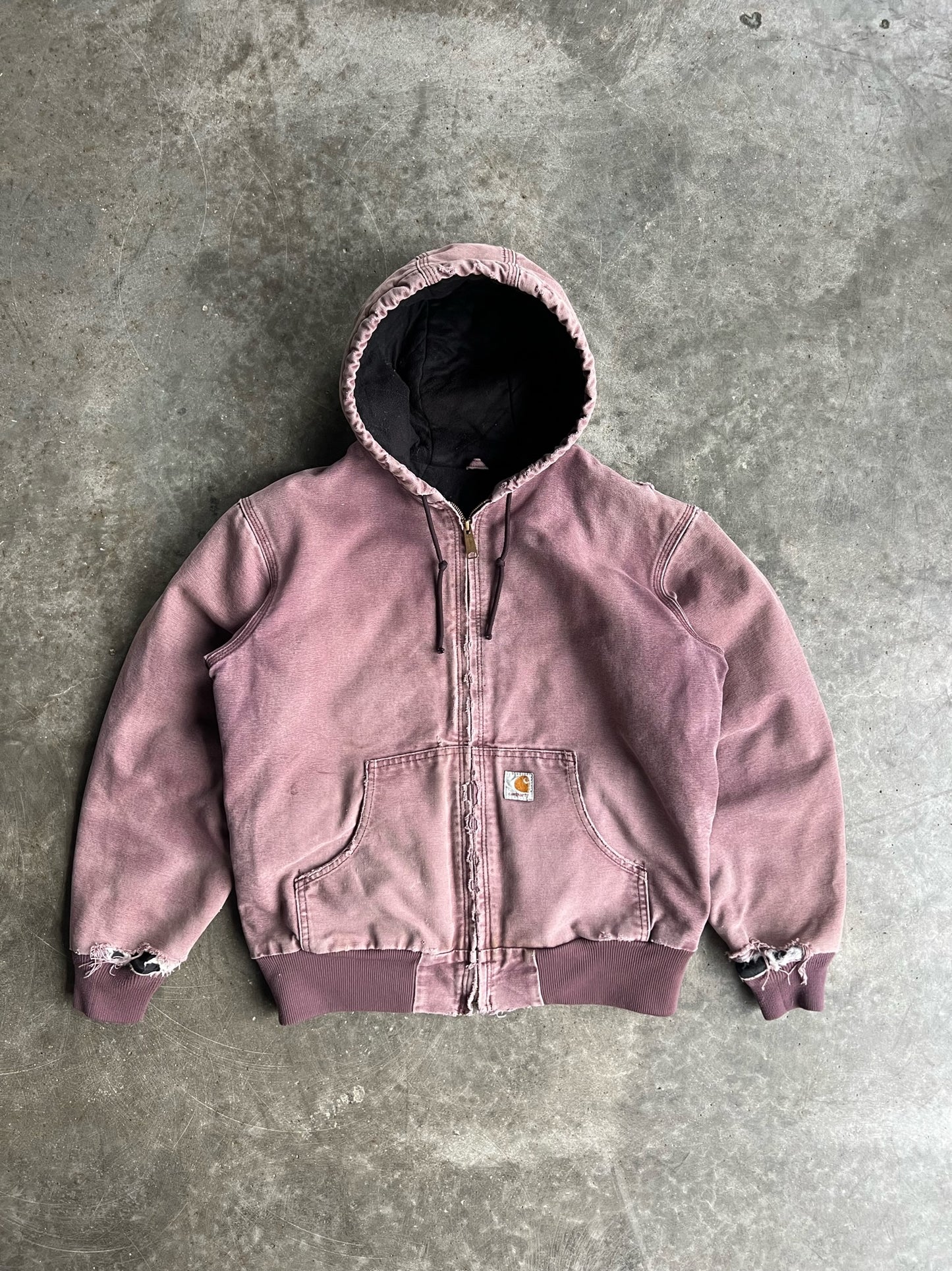 Vintage Dusty Rose Hooded Carhartt Jacket - M