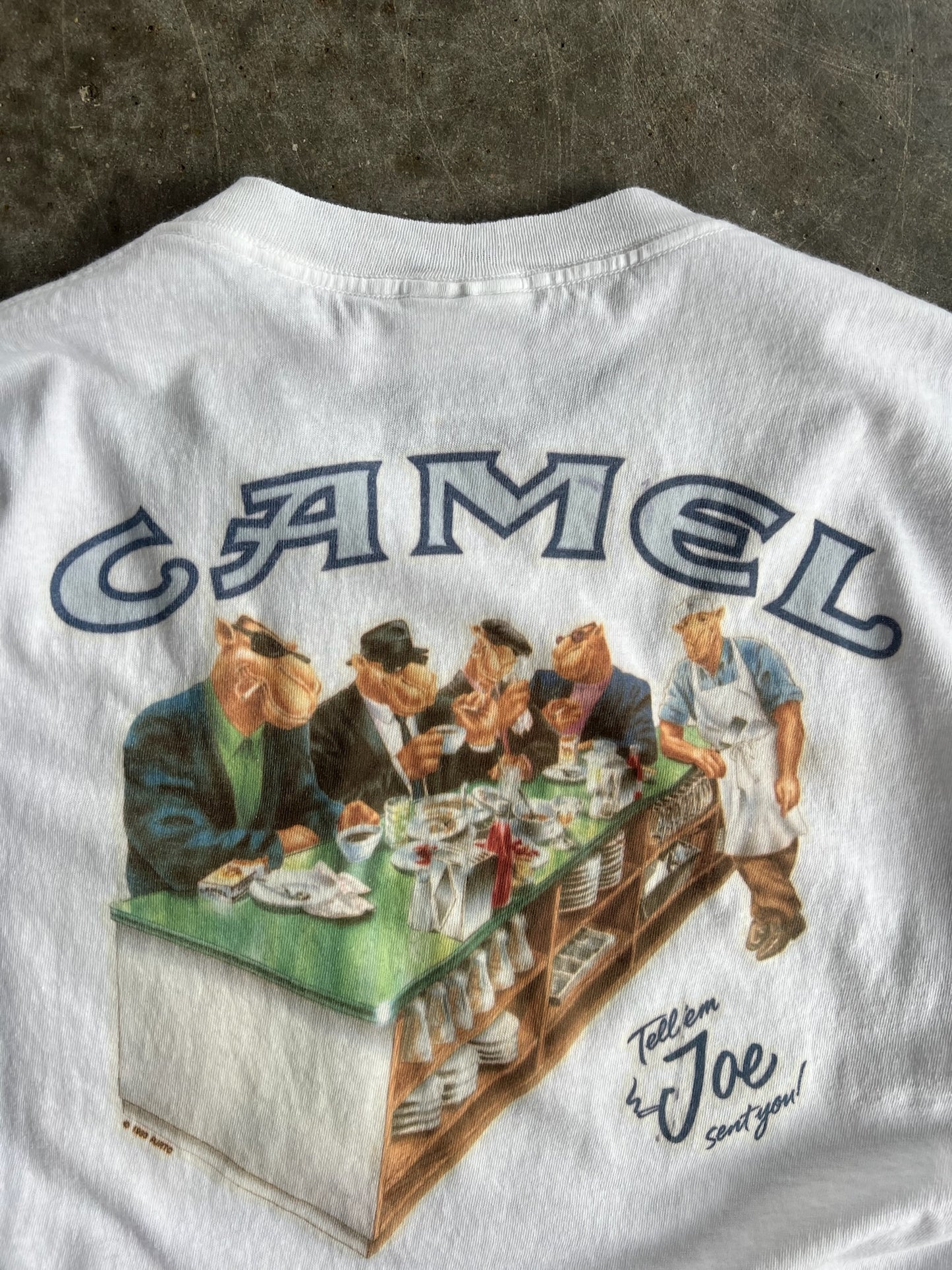 Vintage Cropped White Camel Joe's Shirt - XL