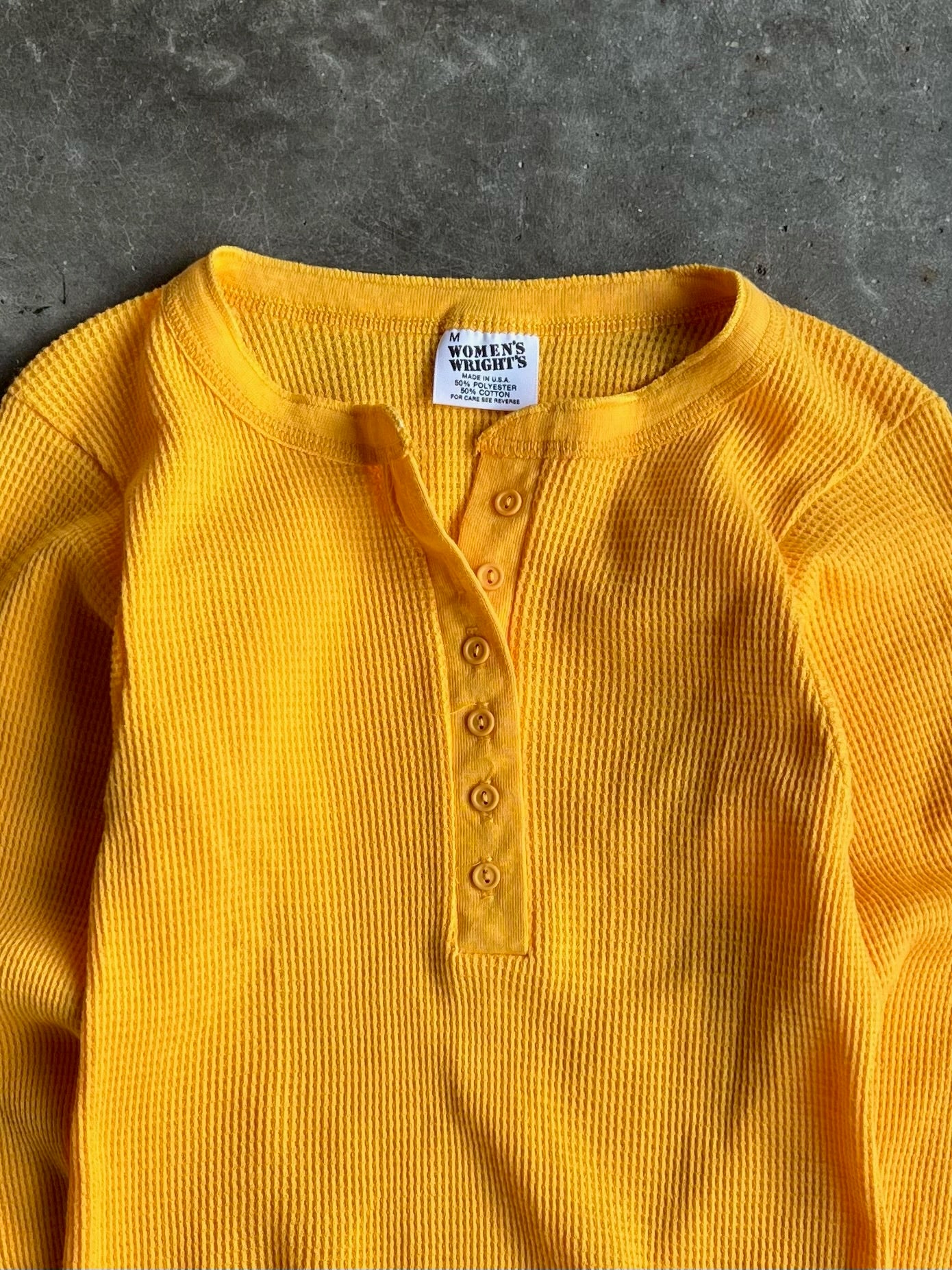 Vintage Yellow Women's Wright's Thermal - M