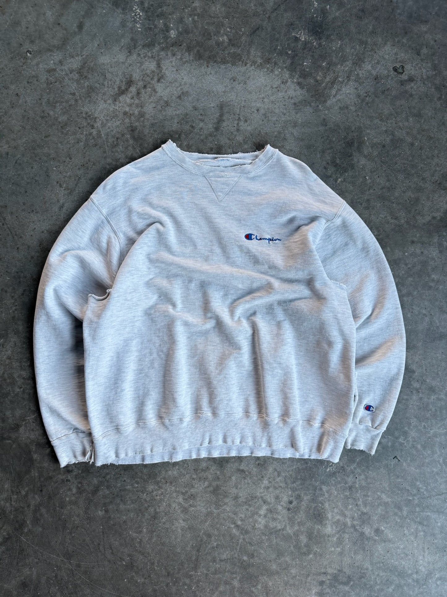 Thrashed Light Grey Champion Crew - XL