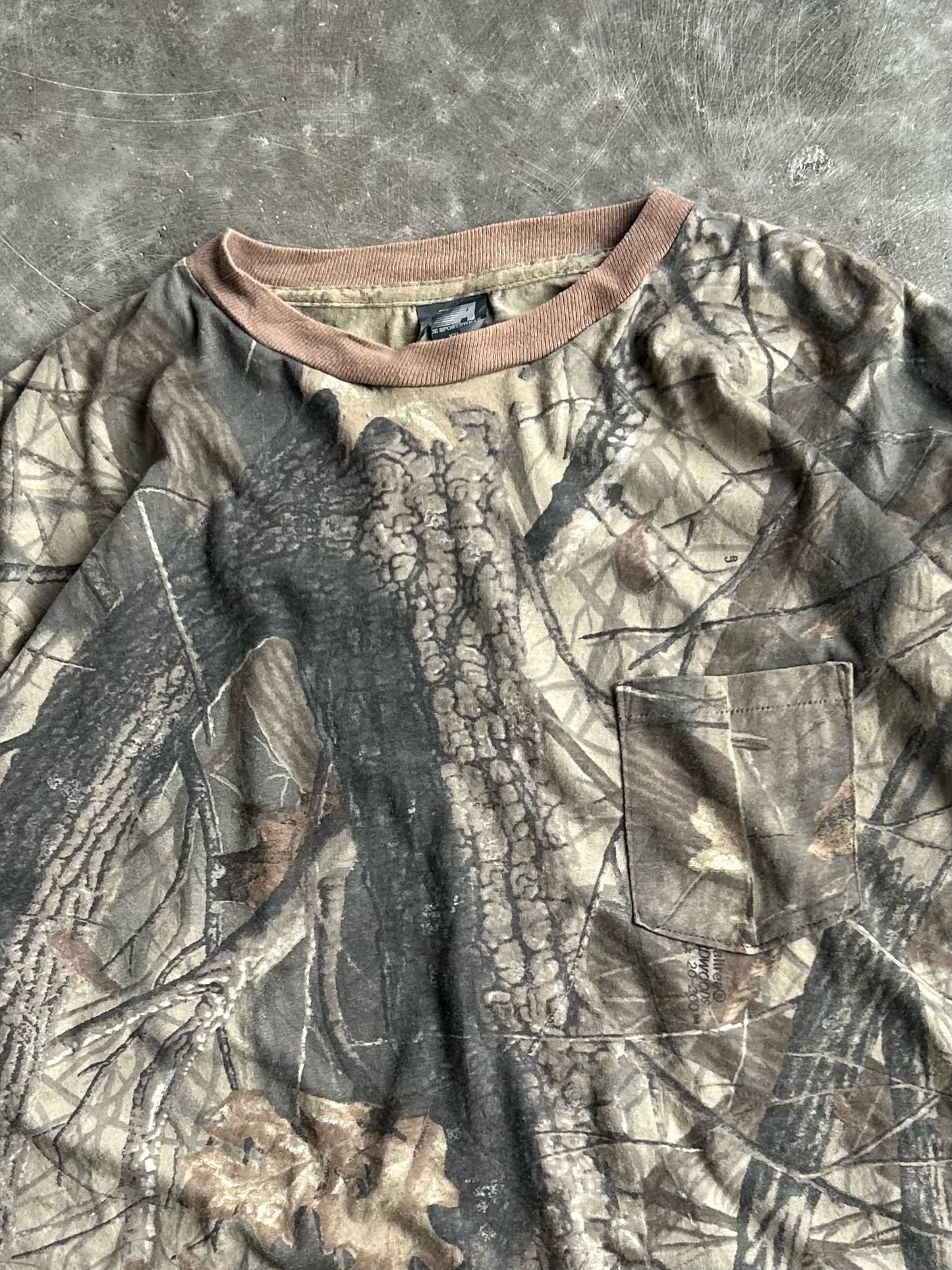 Vintage Ace Sportswear Realtree Long Sleeve Camo Tee - XXL