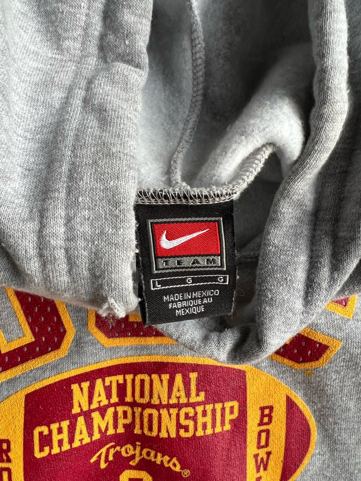 Vintage Grey USC Football Rose Bowl Championship Nike Hoodie - L