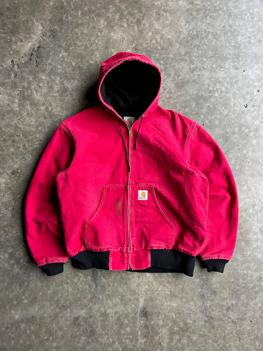 Vintage Hot Pink Hooded Carhartt Jacket - XL