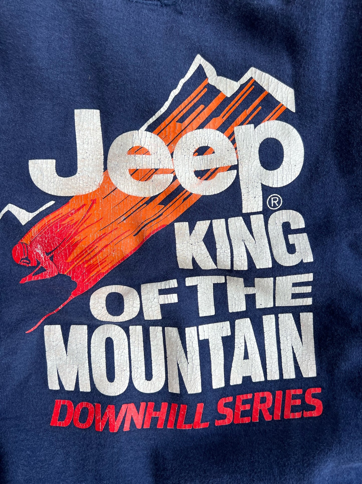 Vintage Navy Graphic Jeep Crew - XL