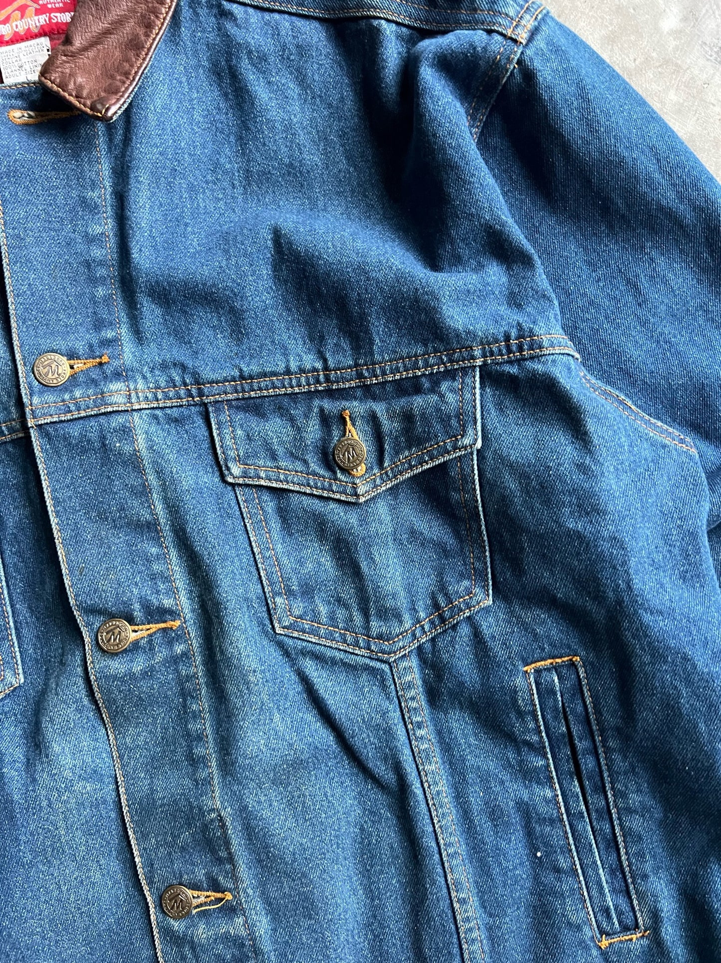 Vintage Dark Wash Marlboro Denim Jacket - L