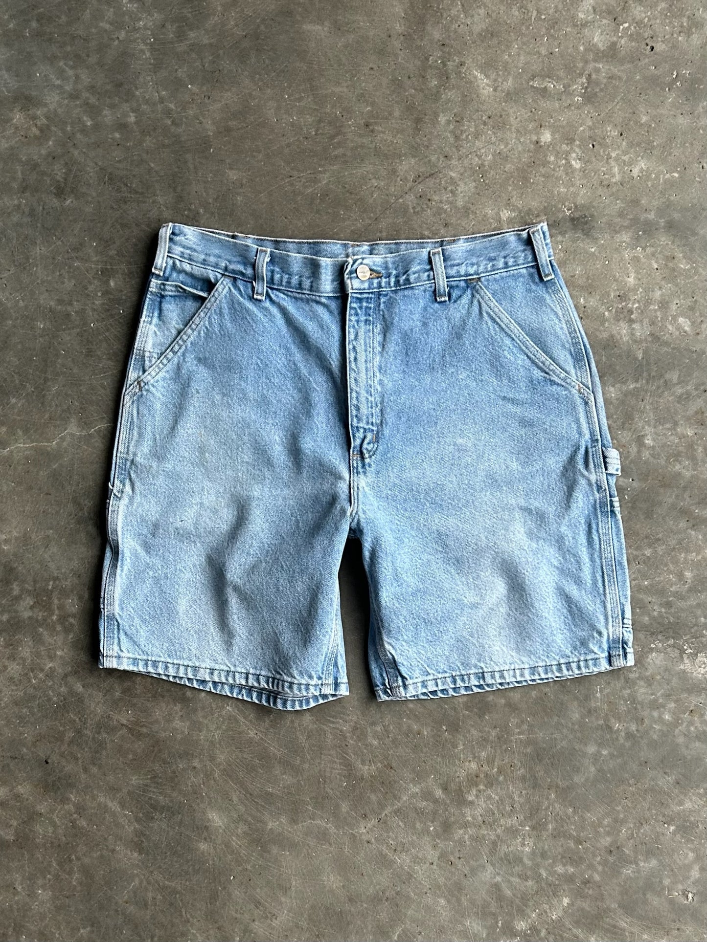 Vintage Light Faded Denim Carhartt Carpenter Shorts - 34