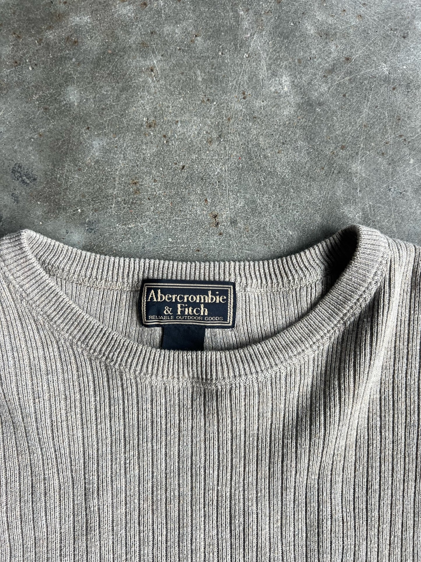 Vintage Tan Stripe Abercrombie Knit Sweater - M