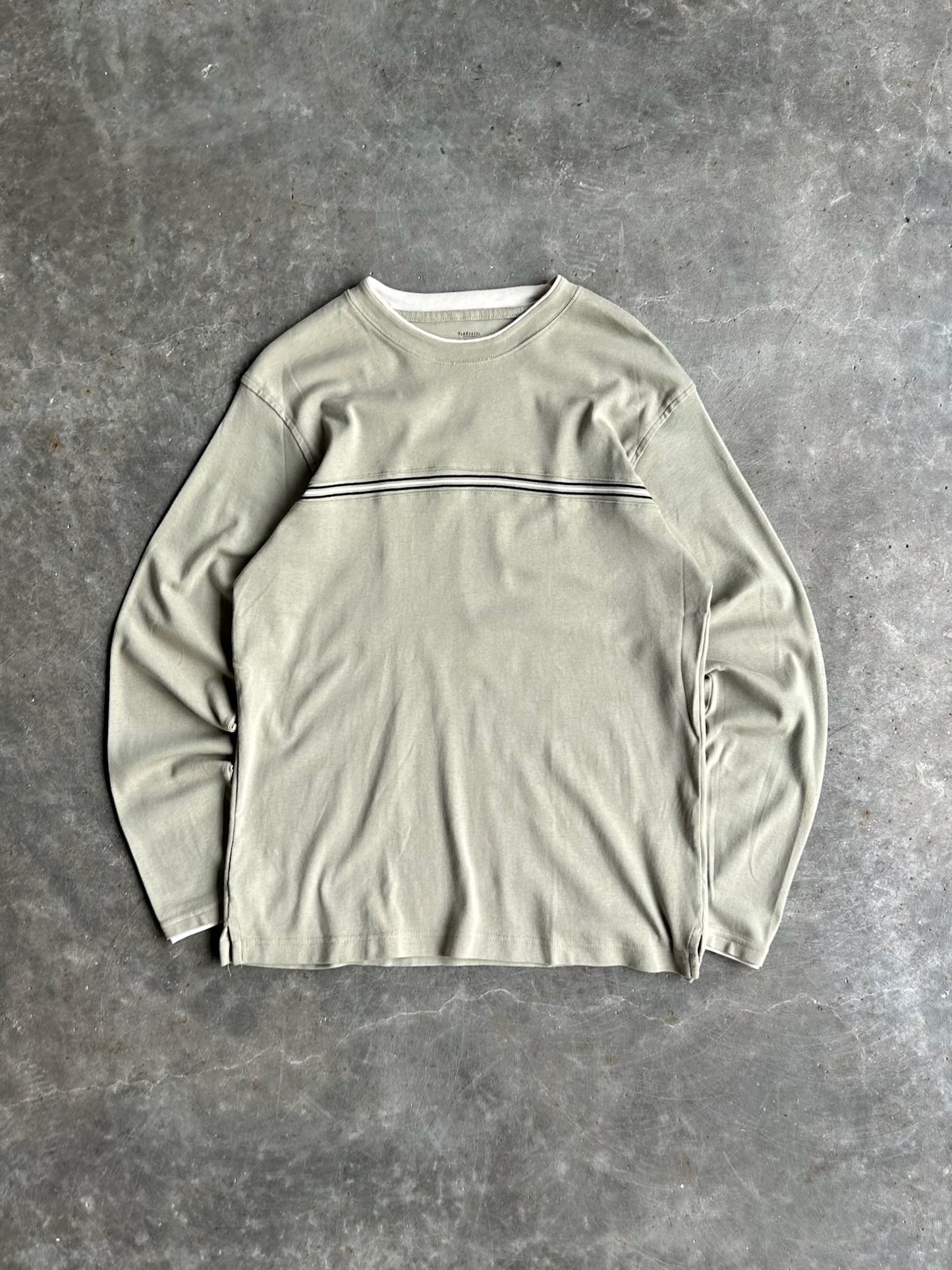 Sage Green Stripe Long Sleeve - M