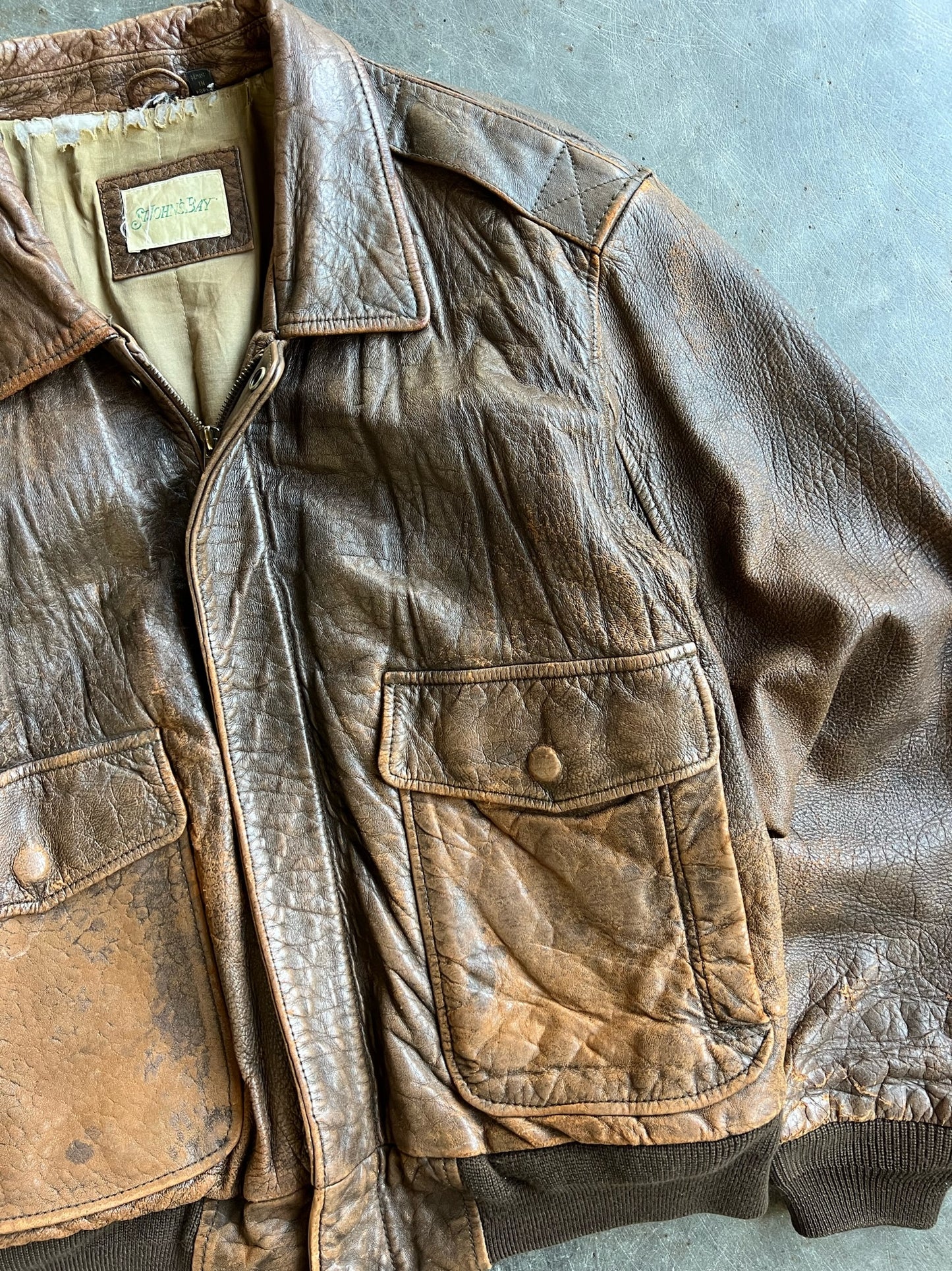 Vintage Brown St Johns Bay Leather Jacket - XL