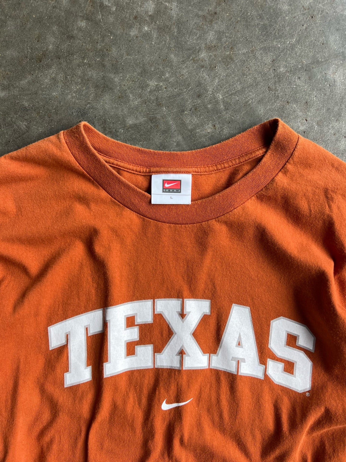 Vintage Burnt Orange Cropped Texas Nike Long Sleeve Shirt - XL