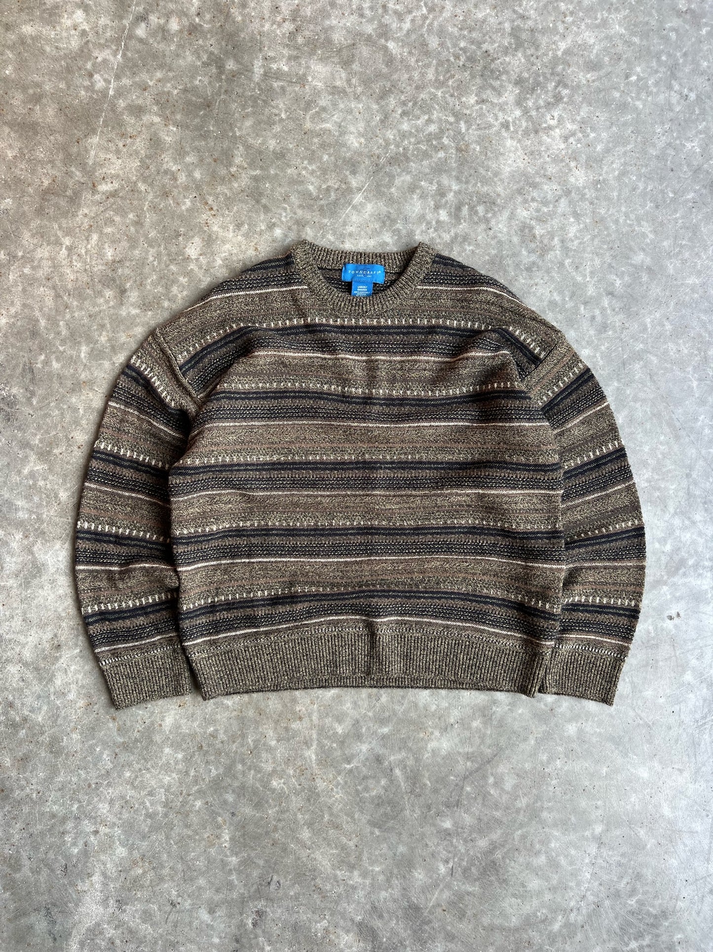 Vintage TownCraft Striped Sweater - L