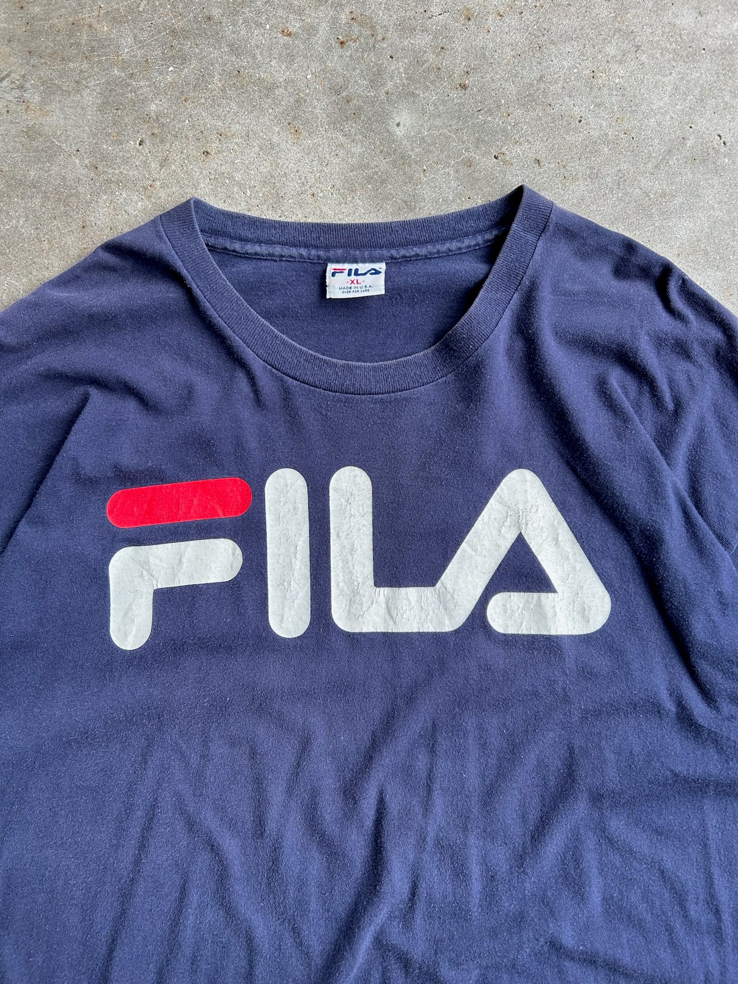 Vintage Navy Fila Crop Shirt - XL