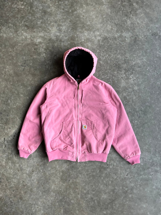 Baby Pink Hooded Carhartt Jacket - M