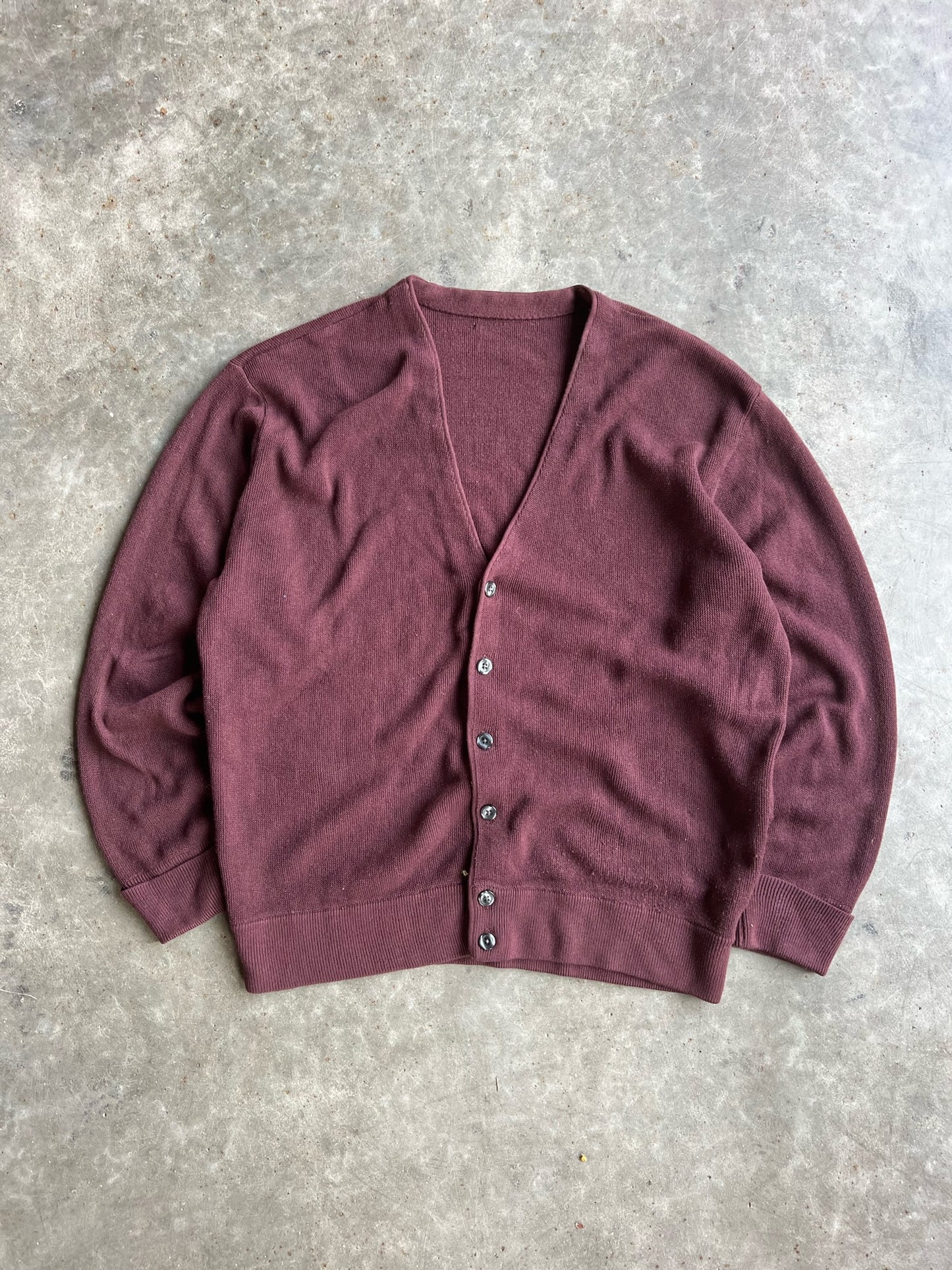 Vintage Burgundy Button Down Cardigan - XL