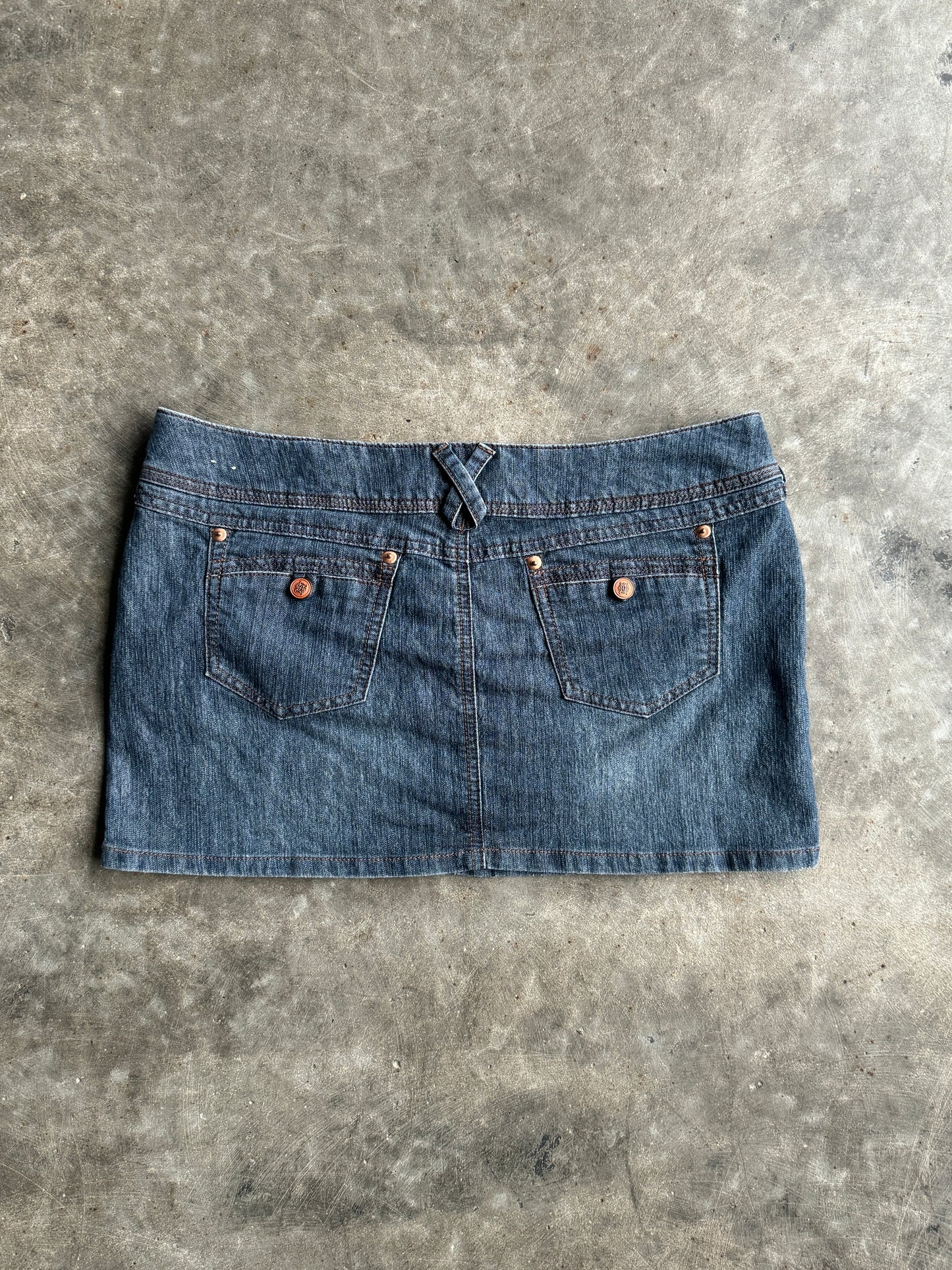 Vintage Dark Wash SO Denim Mini Skirt - 32