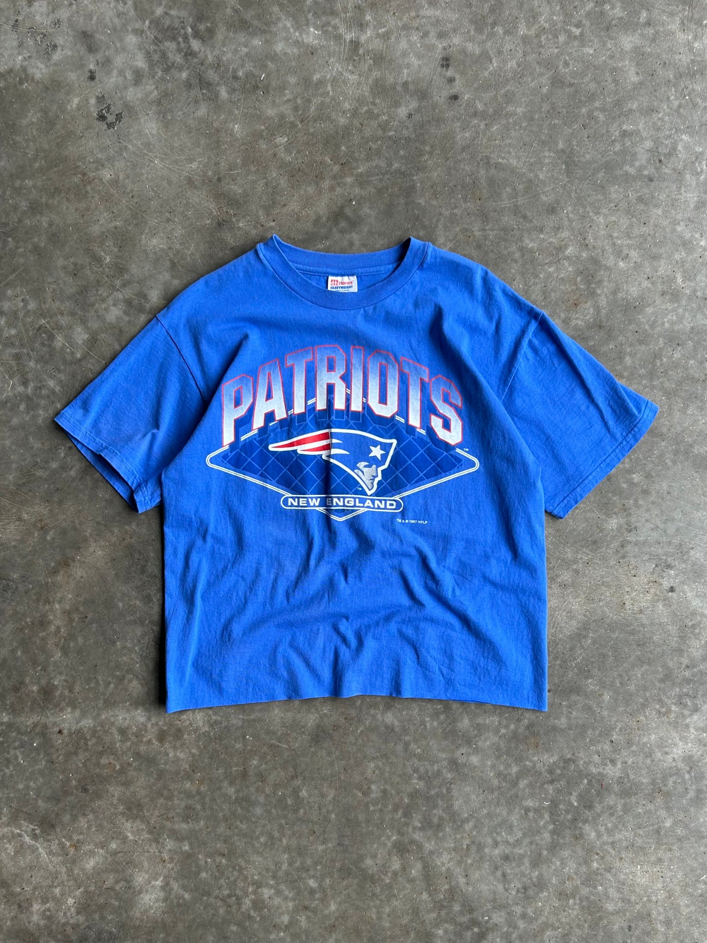 Vintage Blue New England Patriots Tee - XL