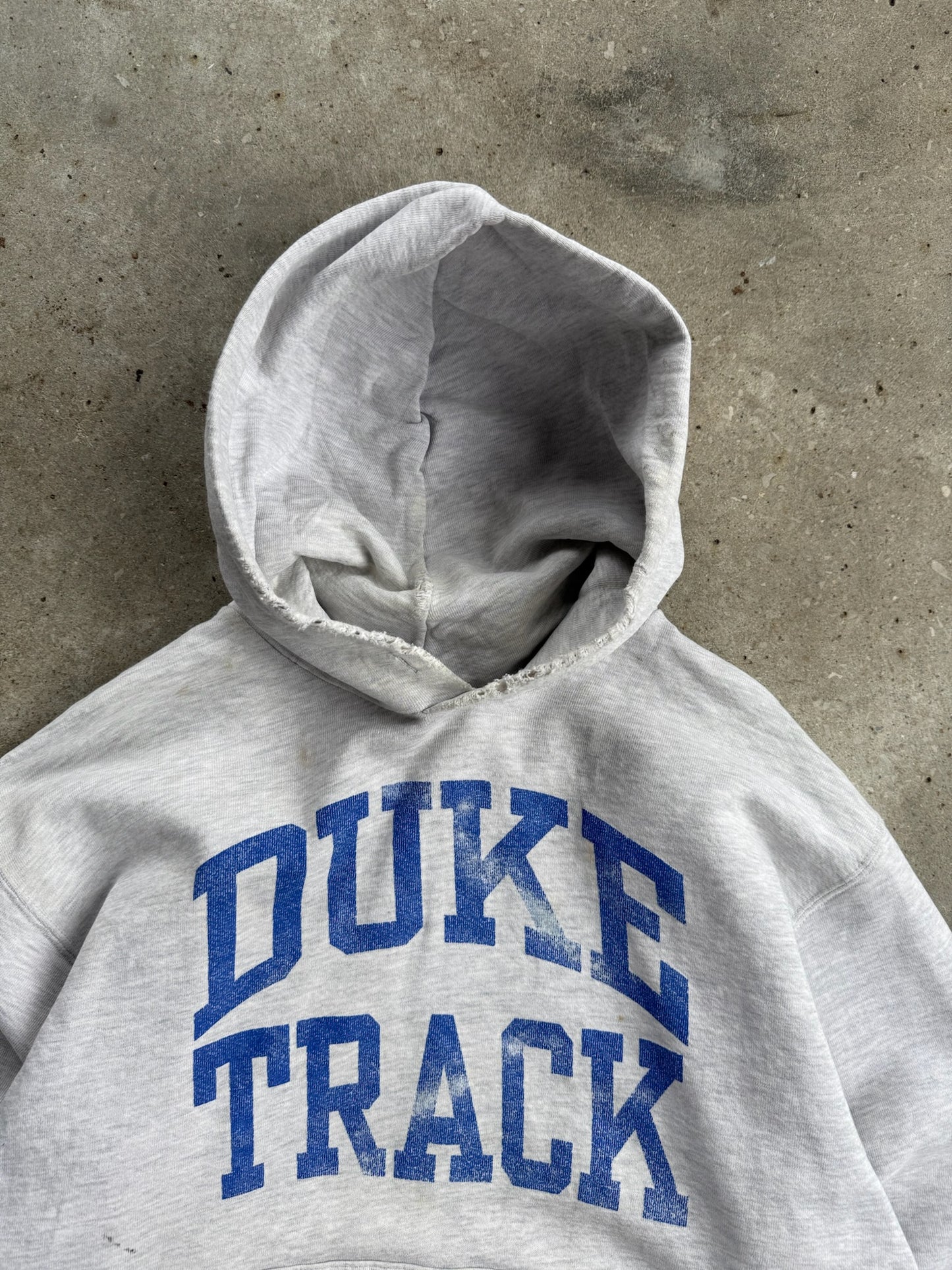 Vintage Grey Duke University Track Hoodie - L