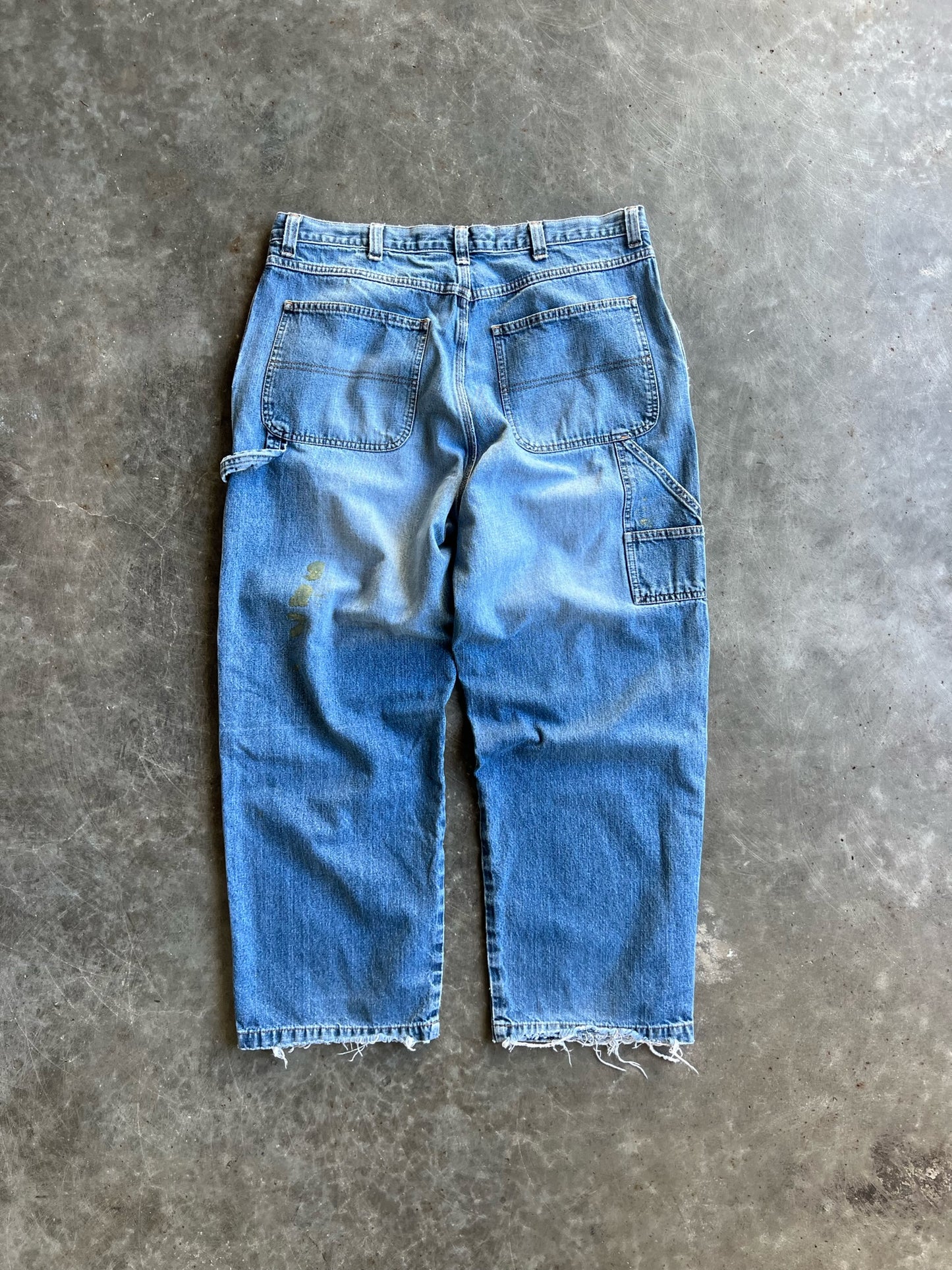 Vintage Distressed Painted Canyon River Blues Carpenter Pants - 34