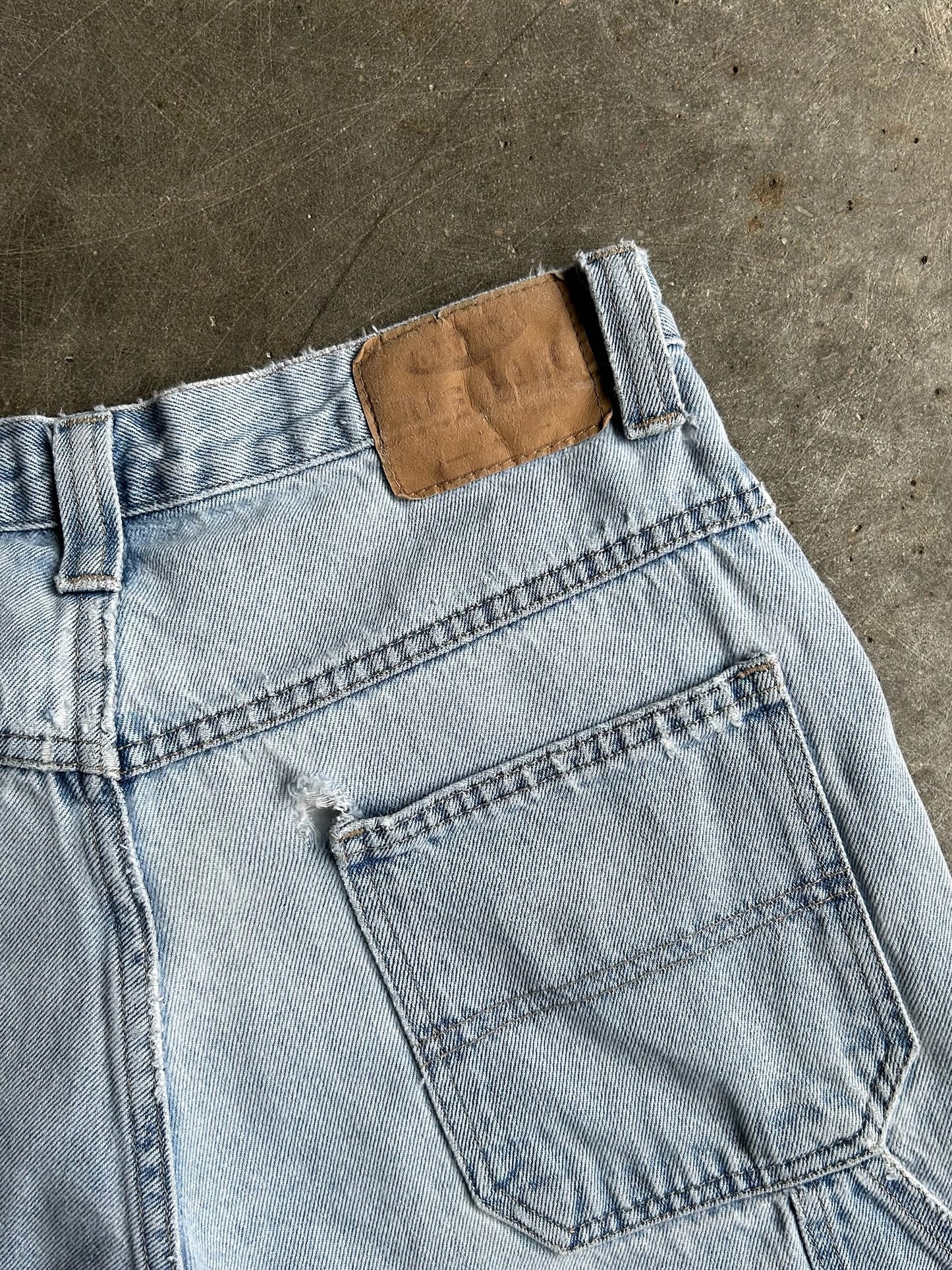 Vintage Light Wash Distressed Old Navy Carpenter Denim Shorts - 30