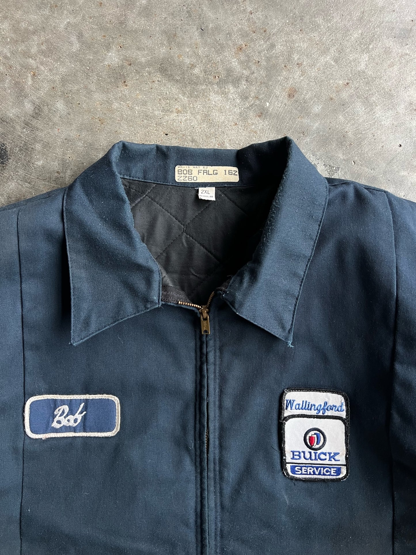 Vintage Navy Wallingford Buick Service Work Jacket - XXL