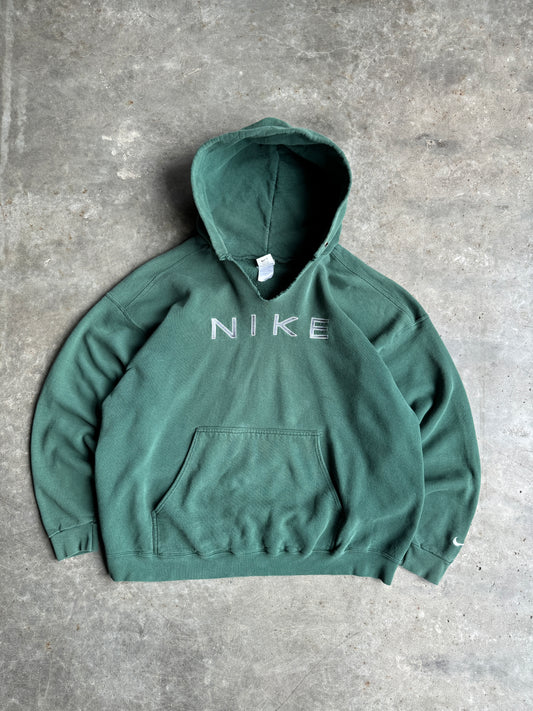 Vintage 90s Green Nike Hoodie - XL