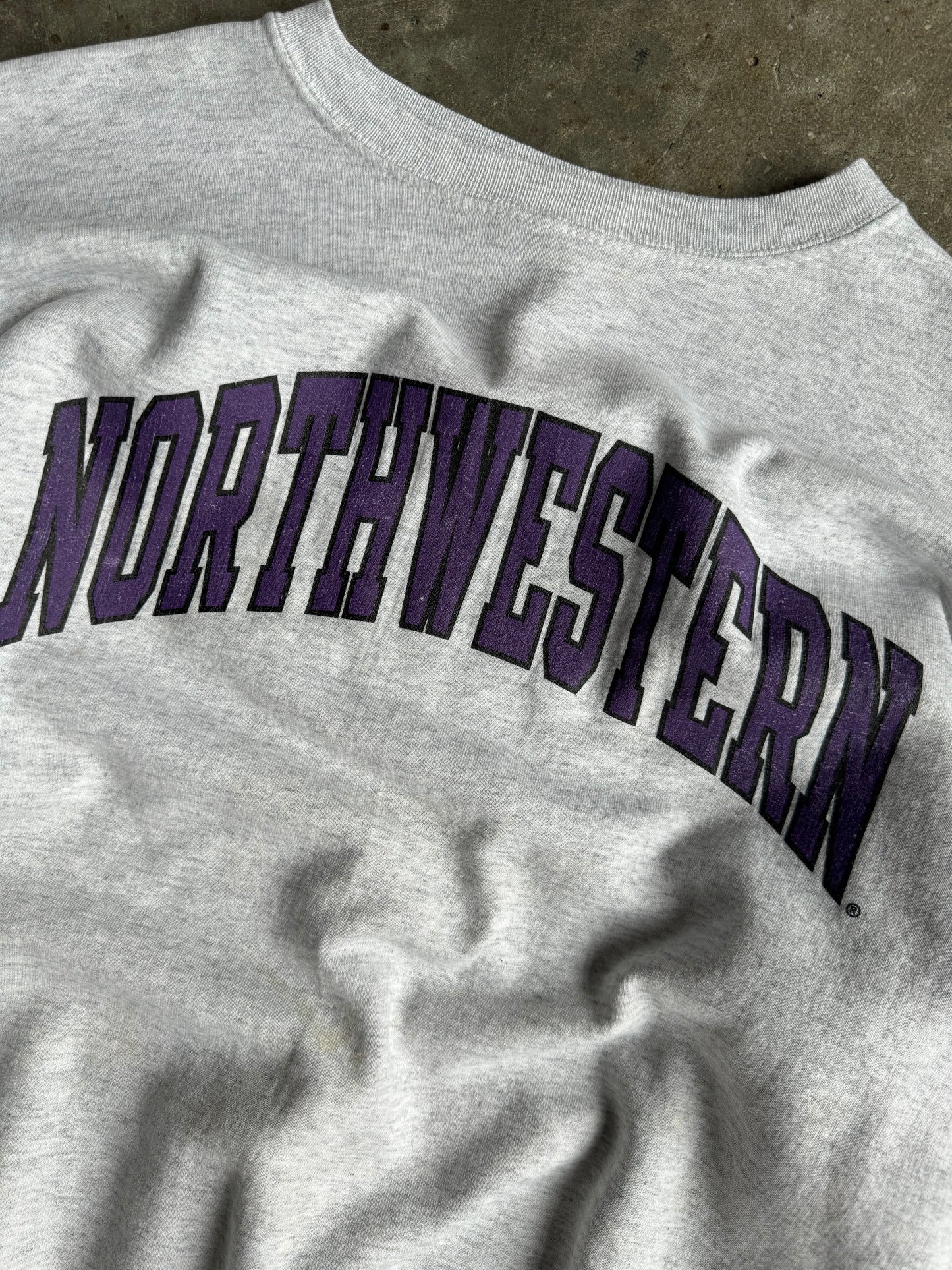 Vintage Grey Northwestern University Crew - L