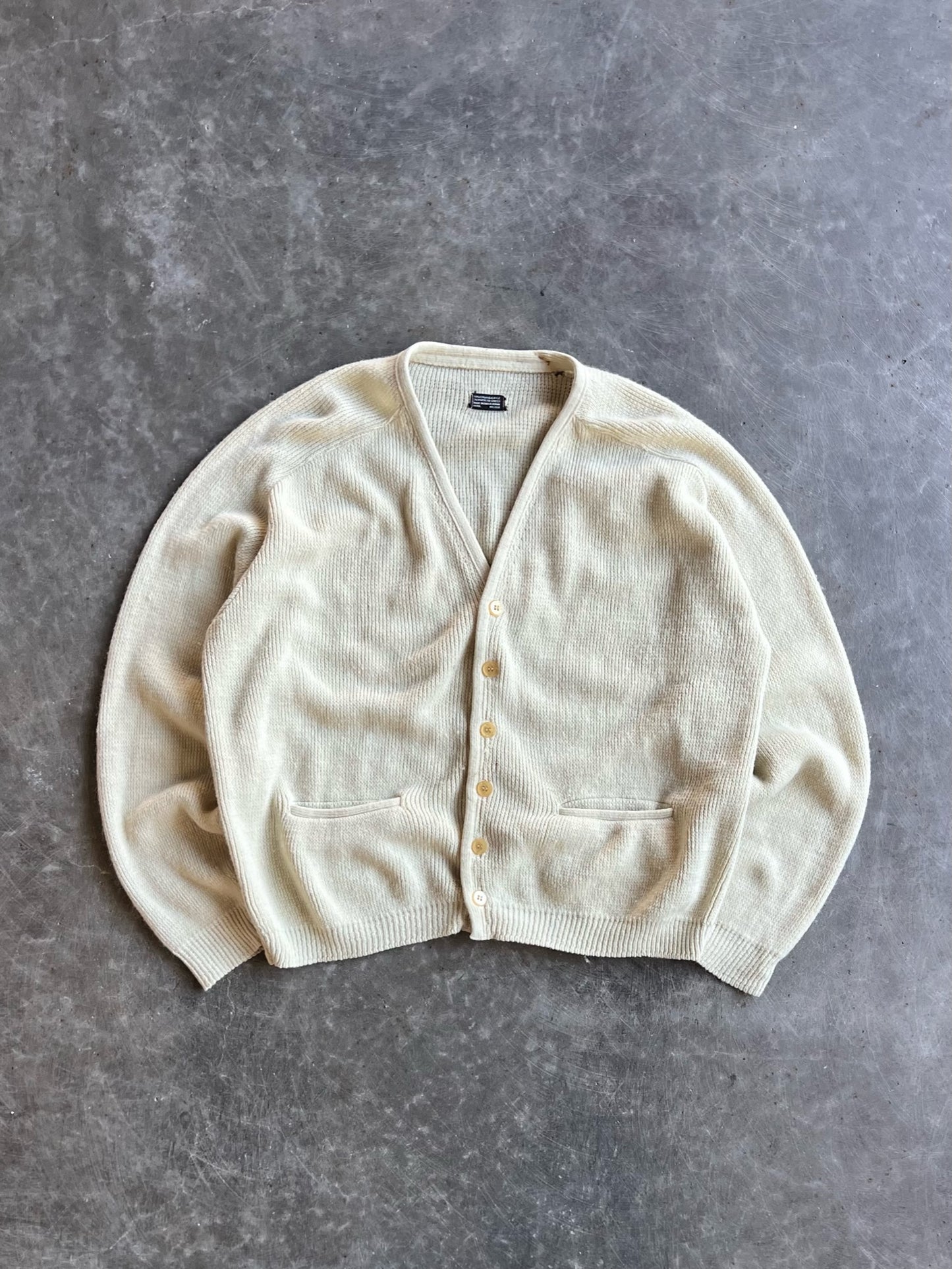 Vintage Pale Yellow Cardigan - XL