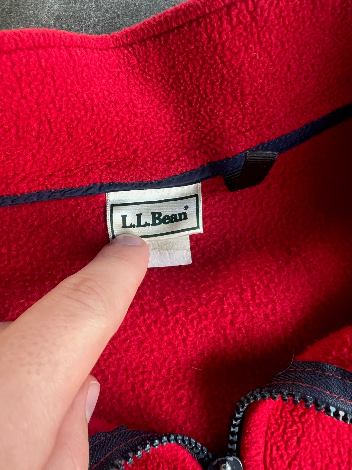 Vintage Red Fleece LL. Bean Zip Up - L