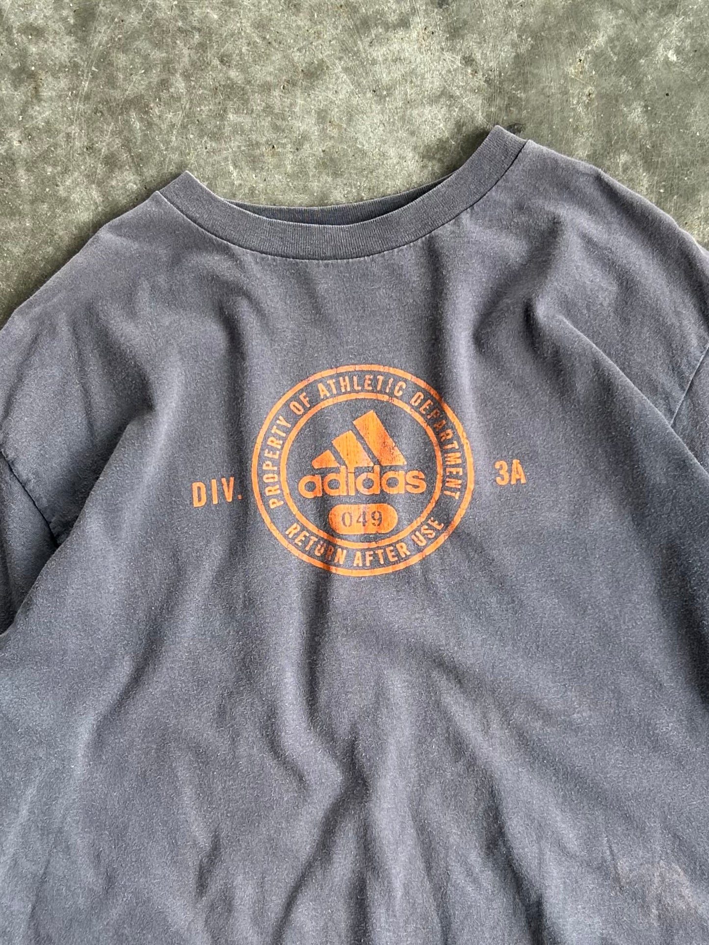 Vintage Adidas Athletic Dept. Cropped Long Sleeve Tee - L