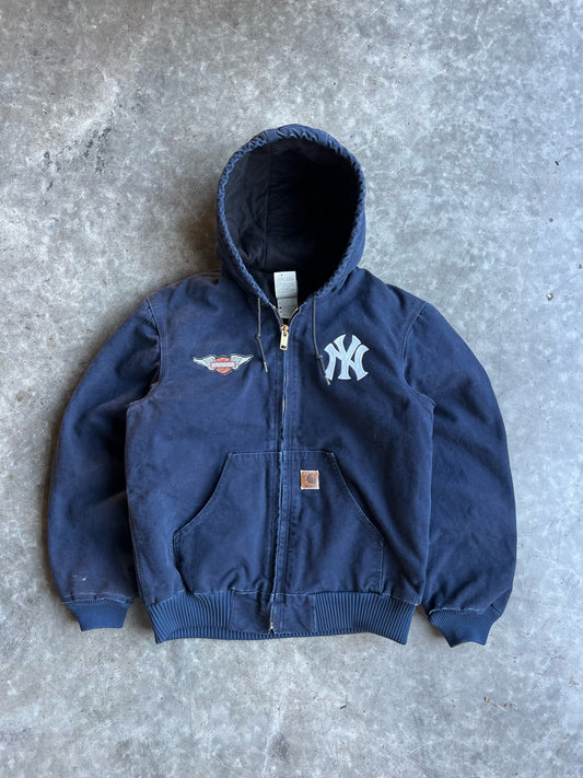 Vintage Yankees X Harley Davidson Navy Hooded Carhartt Jacket - S