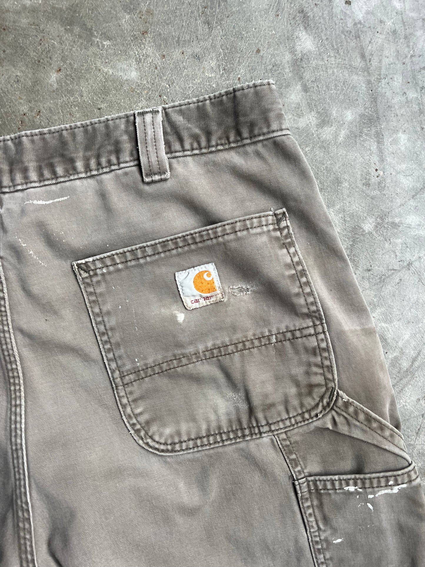 Vintage Faded Brown Painted Carhartt Carpenter Pants - 36