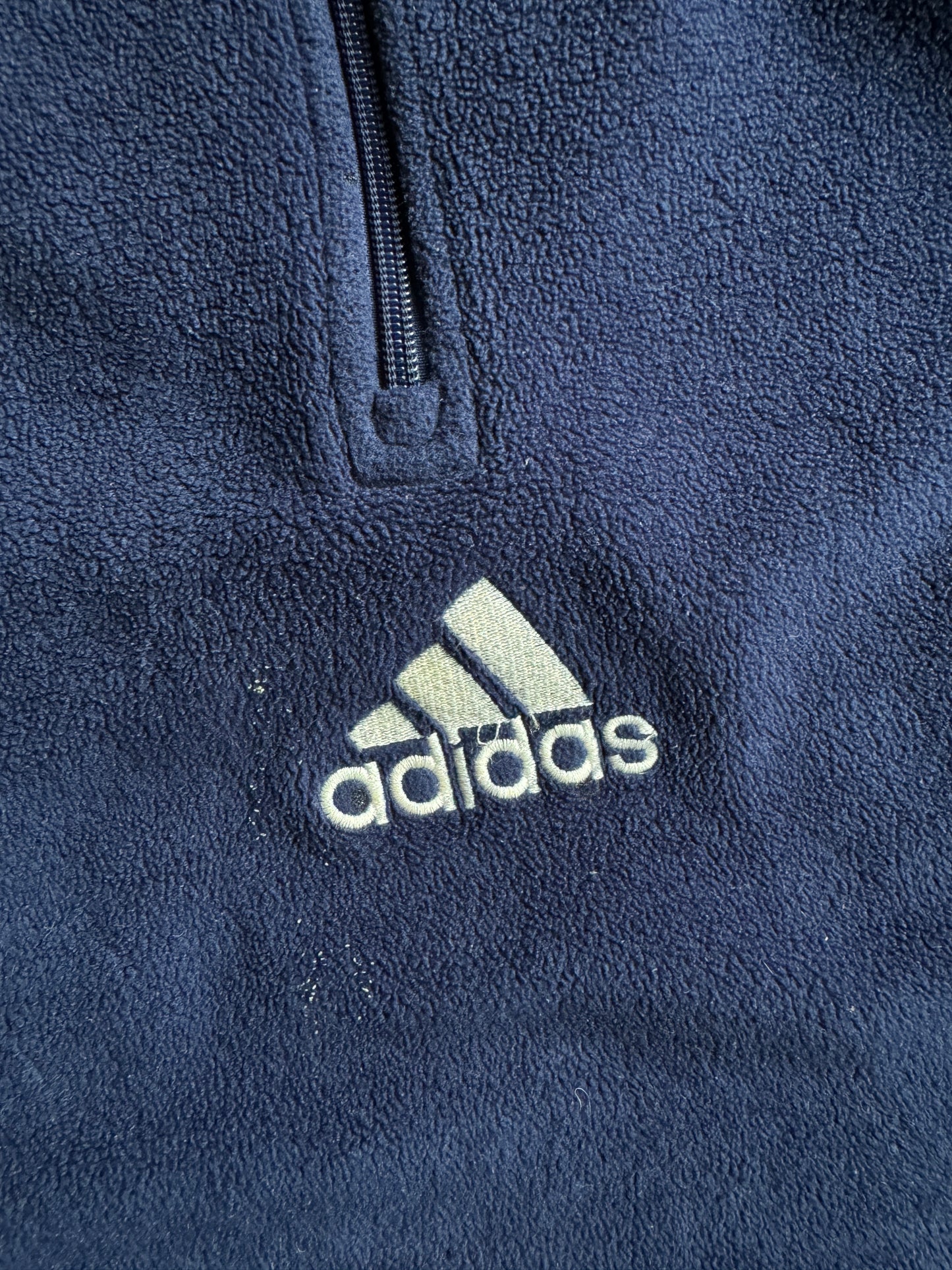 Vintage Navy Adidas Fleece Quarter Zip - XXL