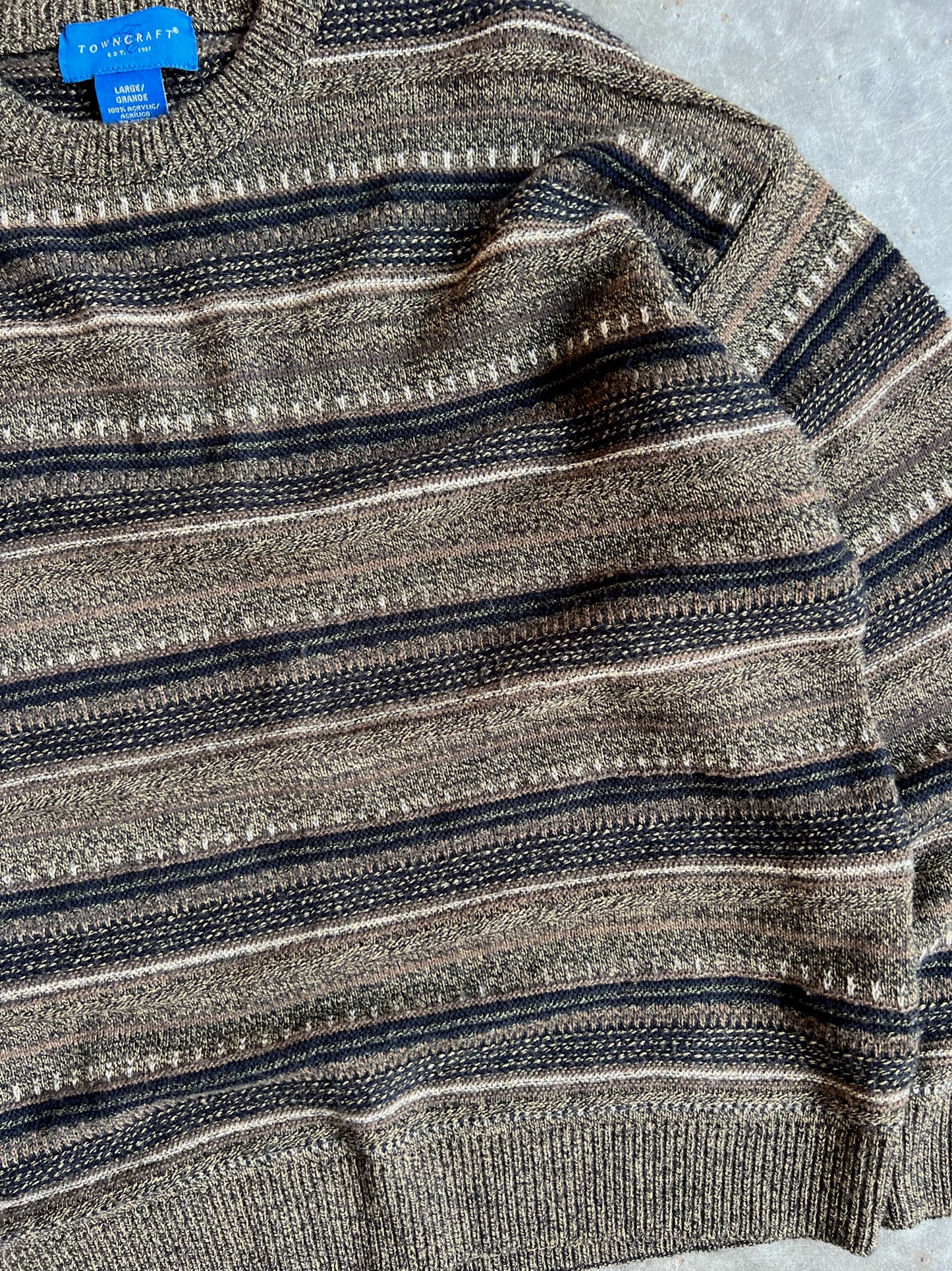 Vintage TownCraft Striped Sweater - L