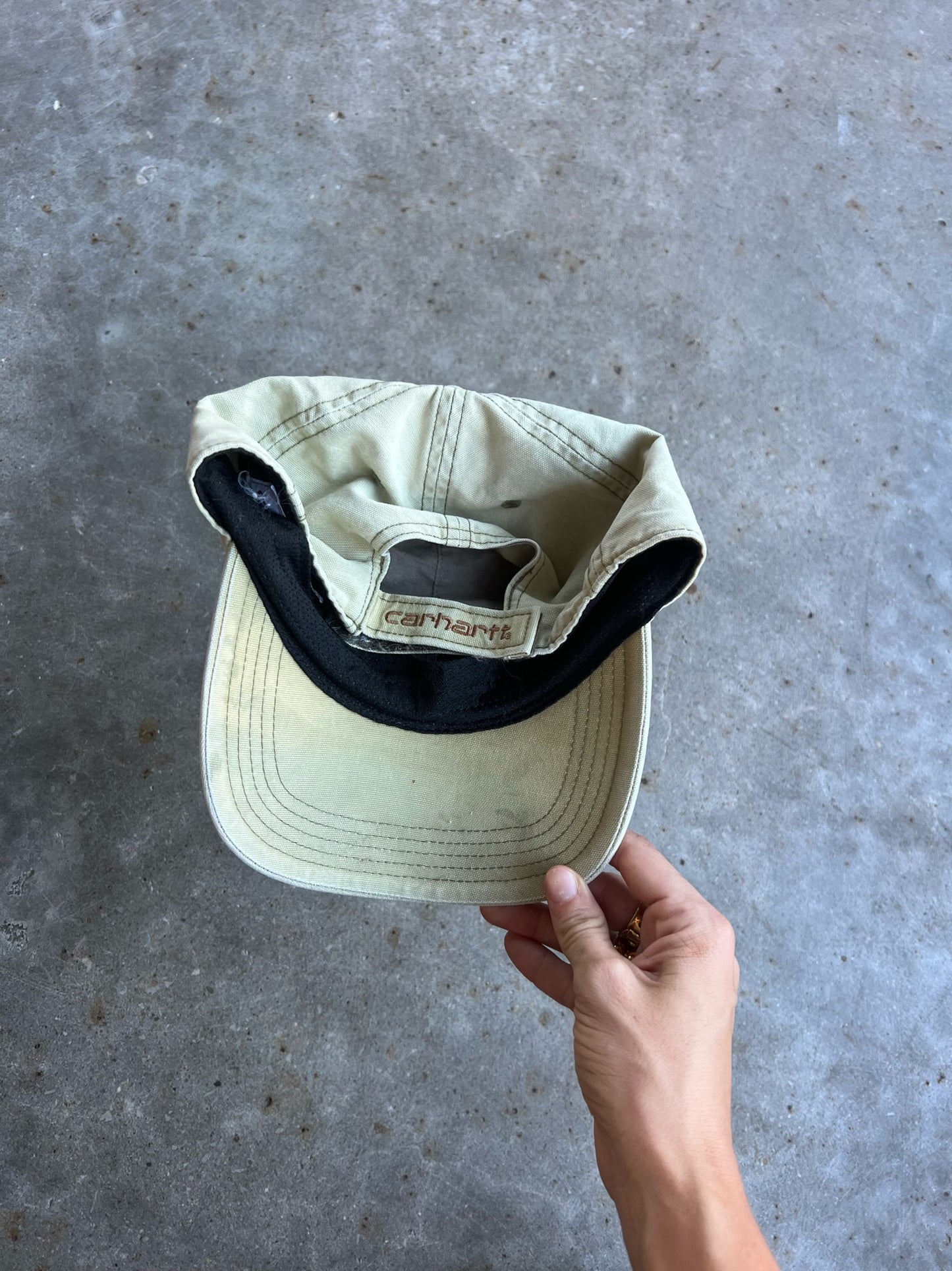 Vintage Pale Yellow Carhartt Velcro Hat