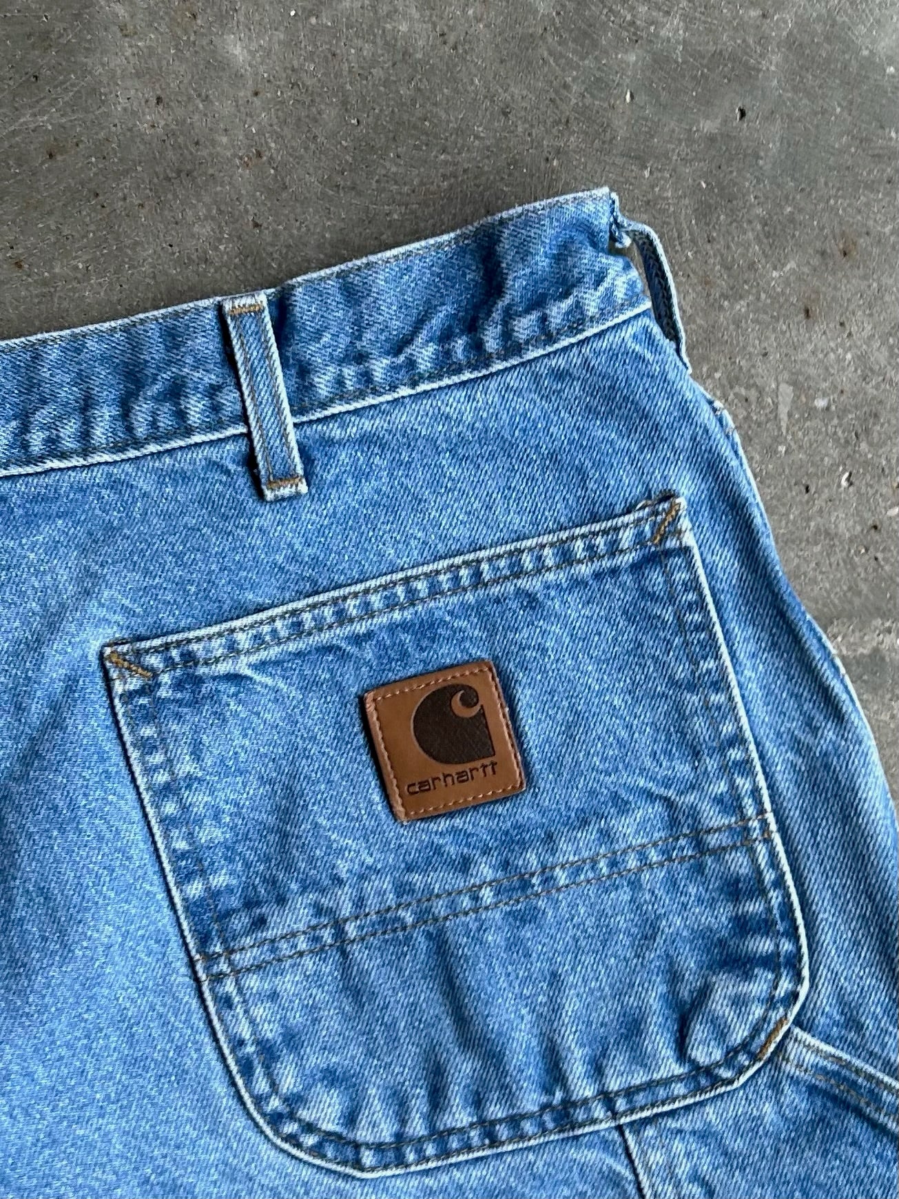 Vintage Medium Wash Carhartt Carpenter Denim Shorts - 34