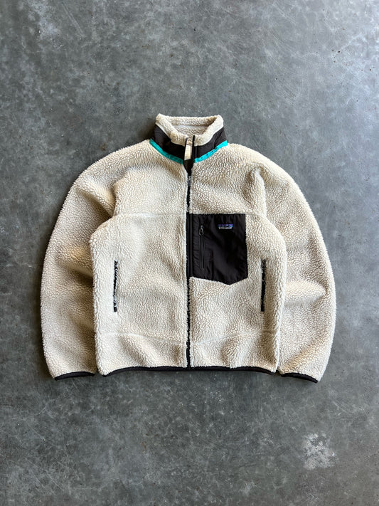 Vintage Cream Fleece Patagonia Zip Up - S