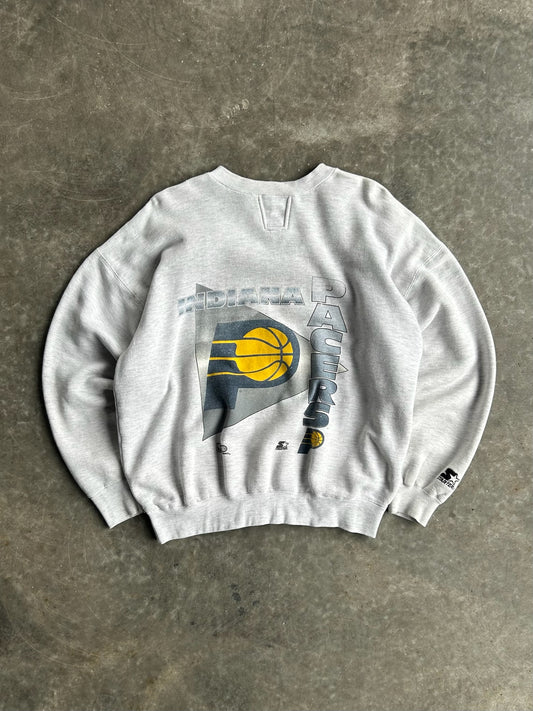 Vintage Faded Grey Indiana Pacers Crew - XL